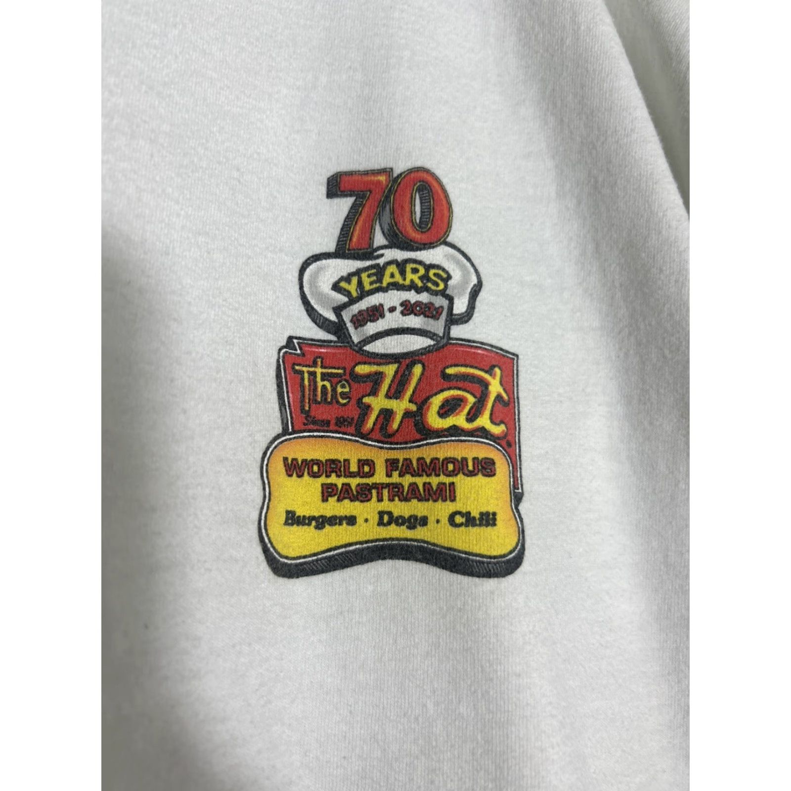 Hanes VINTAGE The Hat Los Angeles White Cotton Graphic 70 Year Anniversary T-Shirt Mens 3XL Size US XXL / EU 58 / 5 - 4 Thumbnail