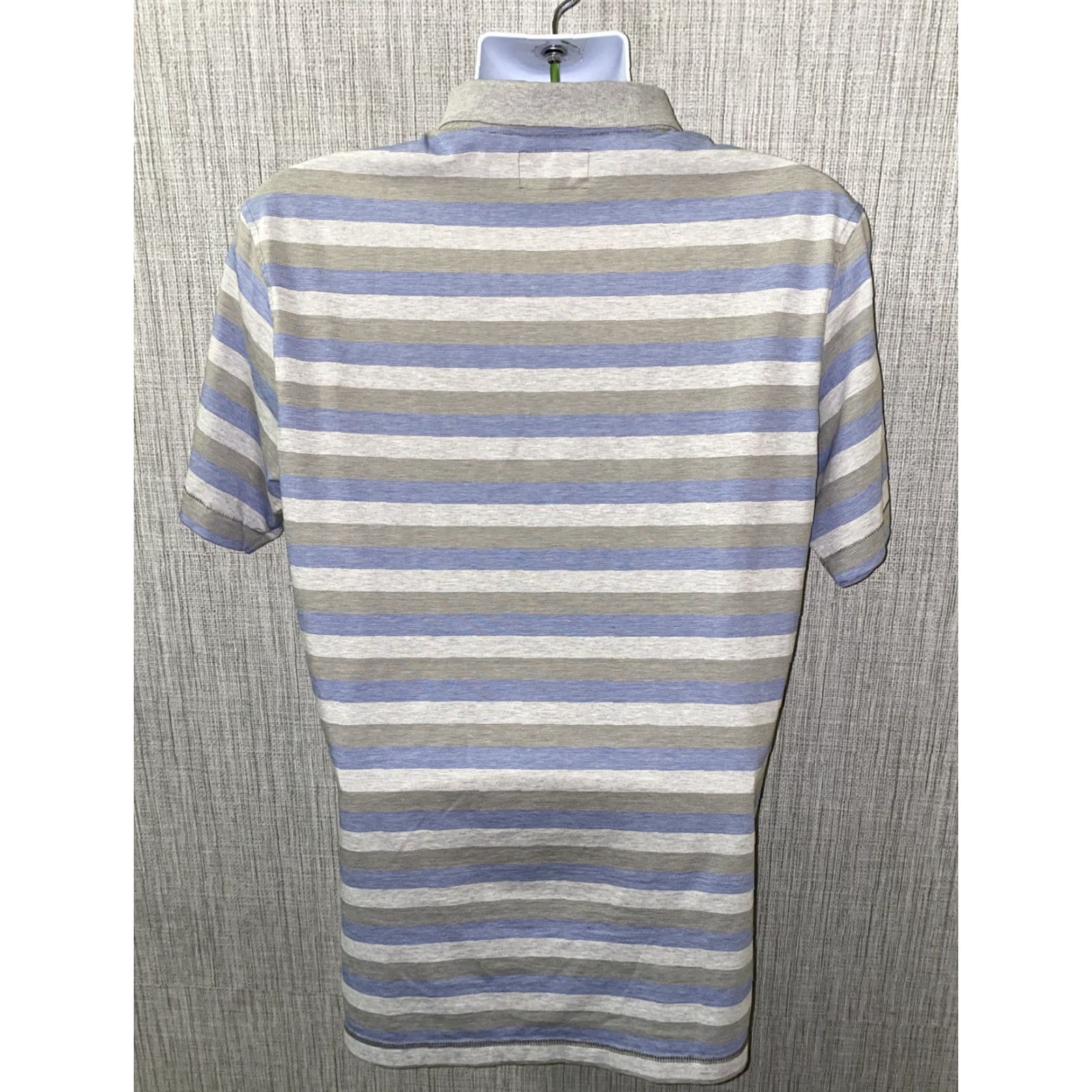 Vintage Linksoul Mens Polo Shirt Short Sleeve Striped Golf Size L Gray/Blue Size US L / EU 52-54 / 3 - 5 Thumbnail