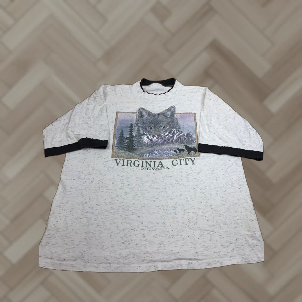 Vintage VINTAGE Virgina City Nevada Shirt Mens 2XL Gray Outdoor Wolf Mountains T-Shirt CottonNatureOutdoorWolvesMountains Mens 2XL Gray Size US XXL / EU 58 / 5 - 1 Thumbnail
