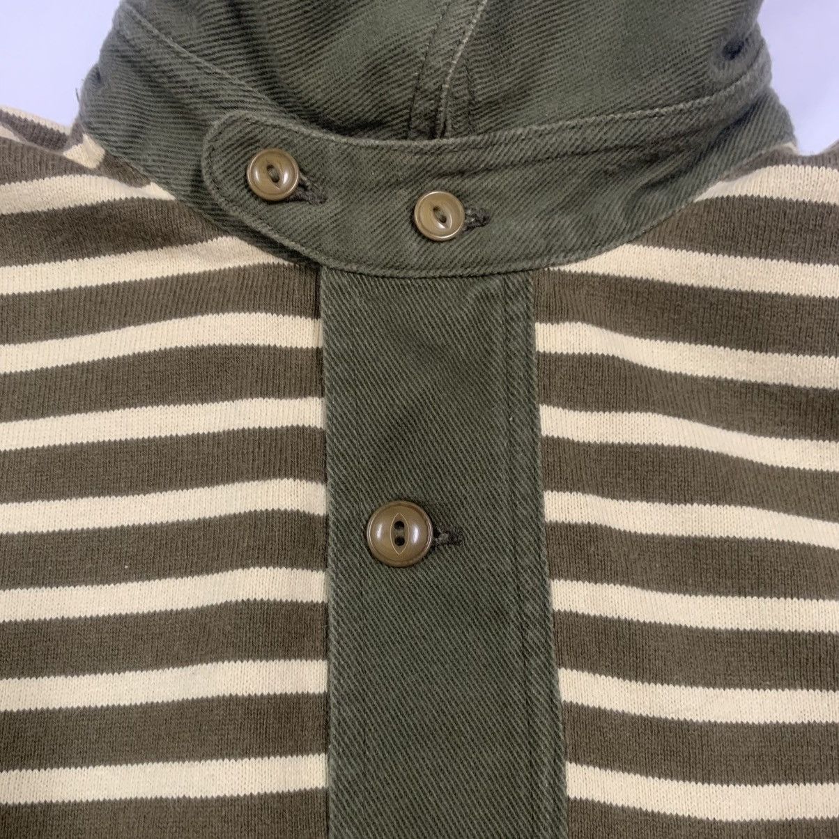Nigel Cabourn Nigel Cabourn Vintage Processed Border Heavy Polo Shirt Size US M / EU 48-50 / 2 - 7 Thumbnail