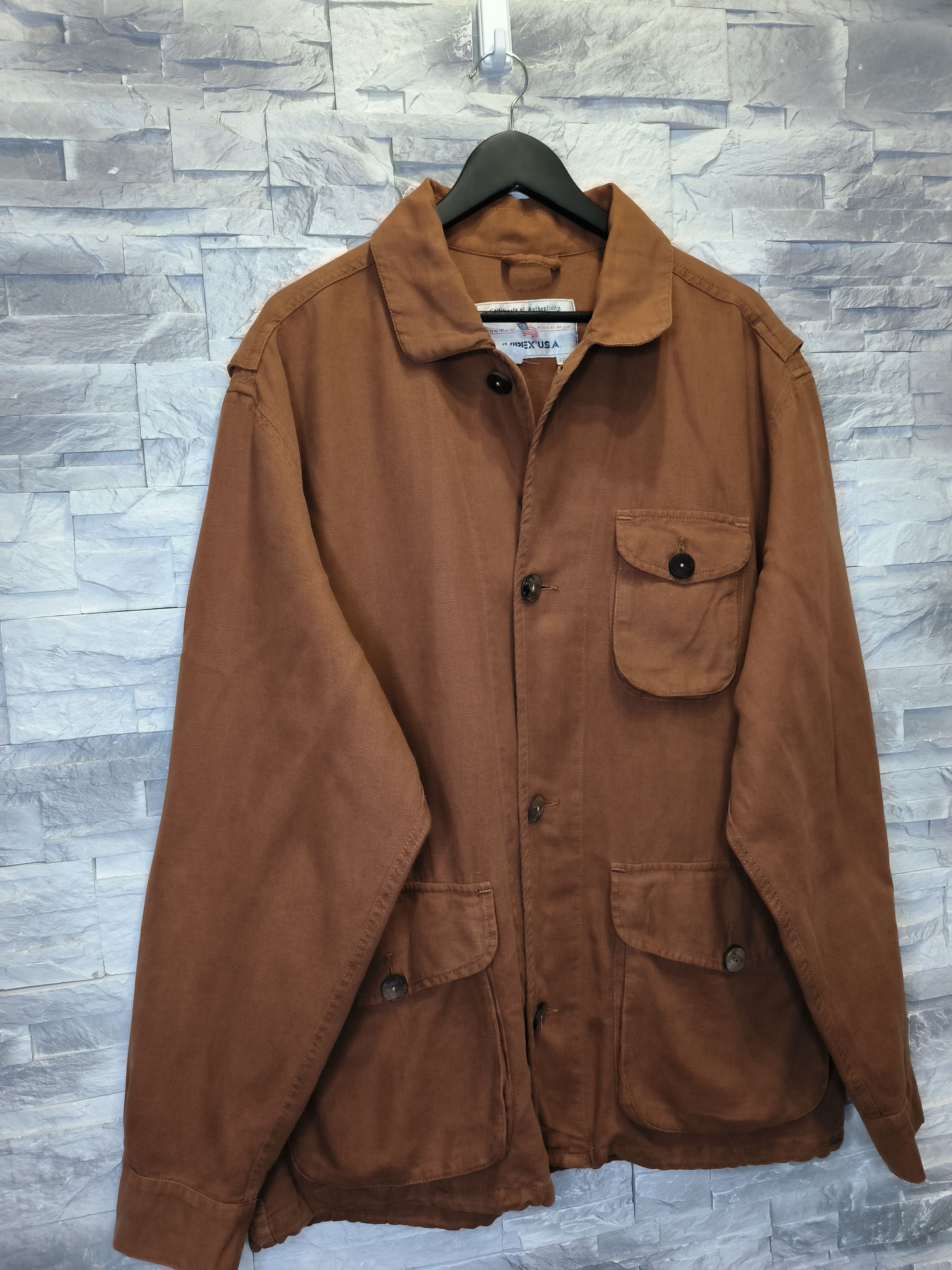 Avirex Avirex Vintage Jacket Linen Cotton 90s Brown USA Mads Size US XXL / EU 58 / 5 - 3 Thumbnail