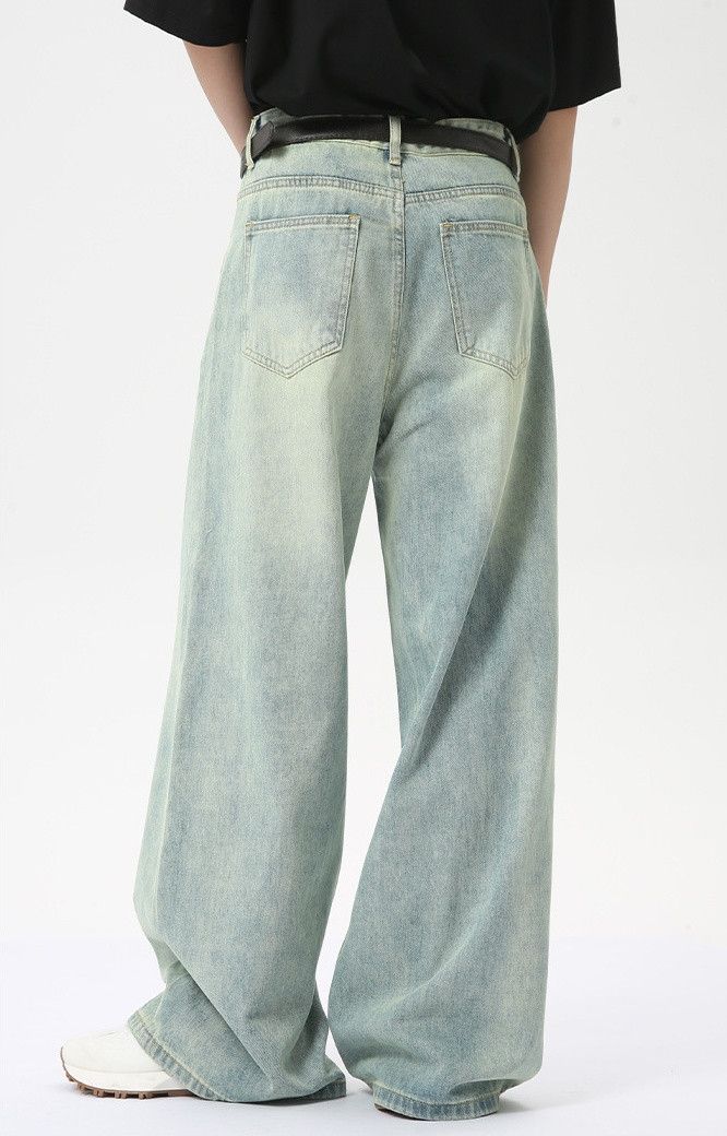 Designer × Japanese Brand Vintage light blue patchwork straight wide-leg jeans Size US 32 / EU 48 - 5 Thumbnail