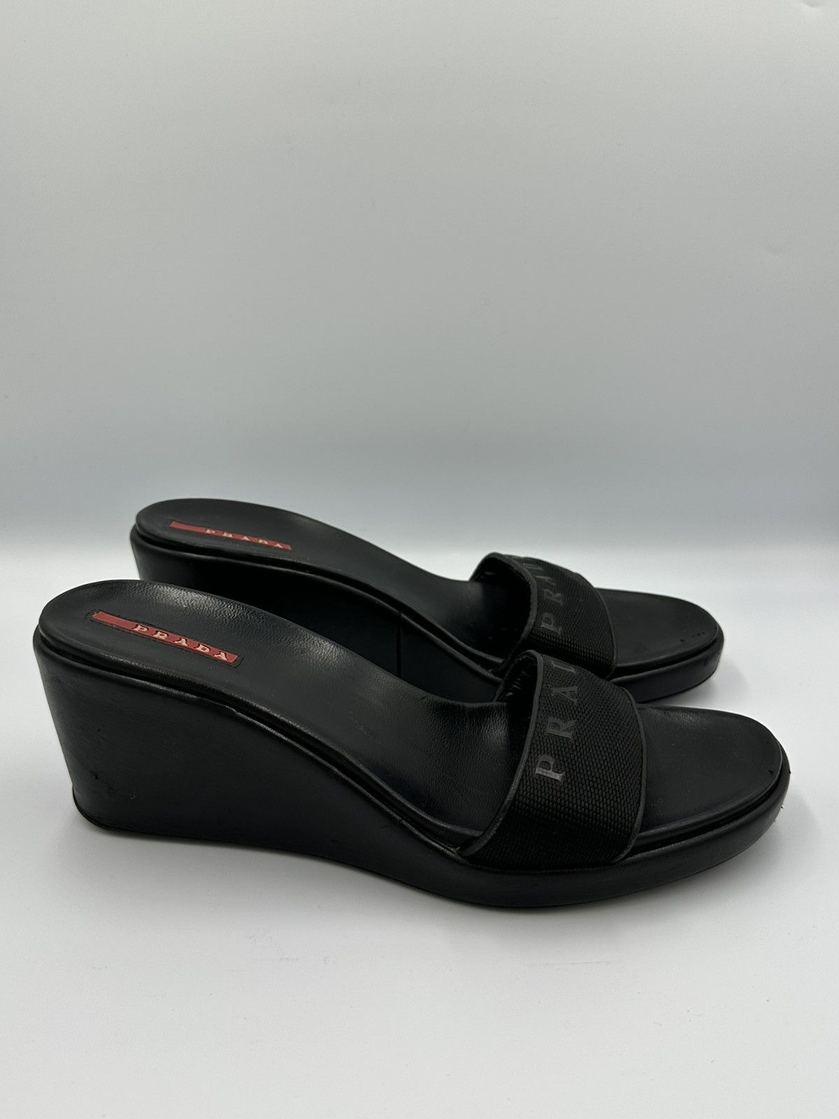 Prada Prada leather wedge sandals with dustbag Size US 8 / IT 38 - 5 Thumbnail