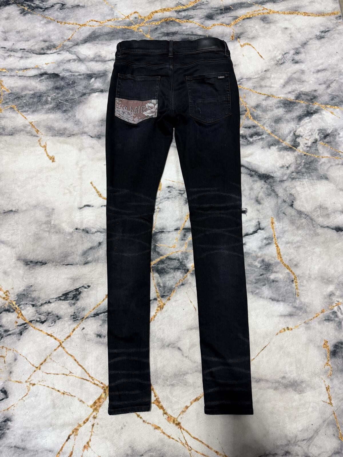 Amiri Amiri MX1 Hawaiian Brown Patch Black Denim - Sz29 Size US 29 - 3 Thumbnail