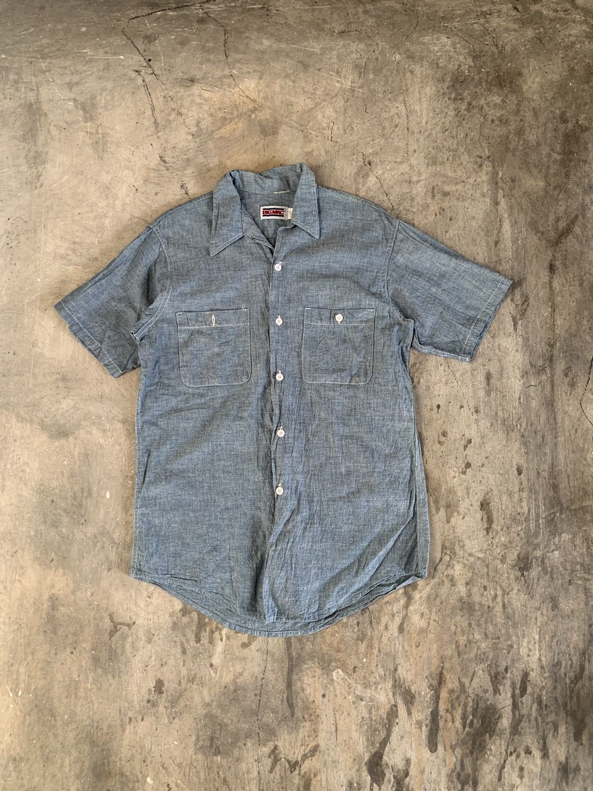 Big Mac Bicmac 80s vintage chambray shirt double pocket Size US L / EU 52-54 / 3 - 1 Thumbnail