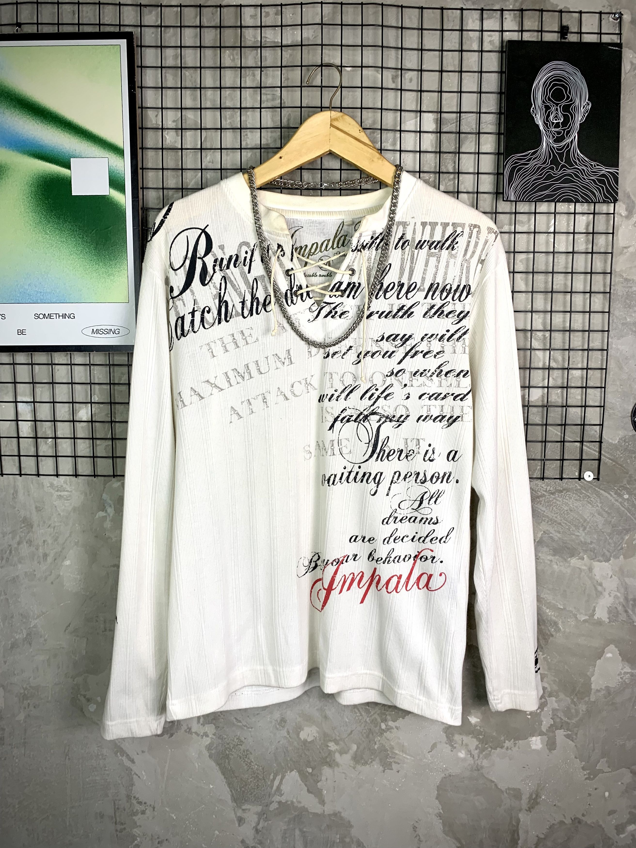 Hysteric Glamour Y2K Impala Grunge Poem Lace-Up Thermal LongSleeve Size US M / EU 48-50 / 2 - 1 Thumbnail