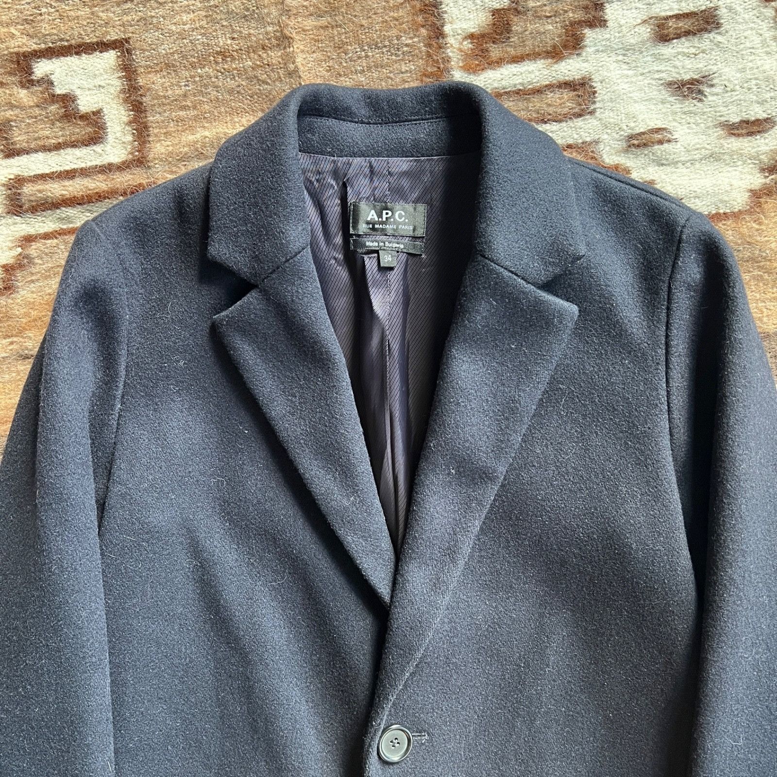 A.P.C. A.P.C. Paris Women’s Wool Blend Navy Overcoat Coat Size 34 Size M / US 6-8 / IT 42-44 - 2 Thumbnail
