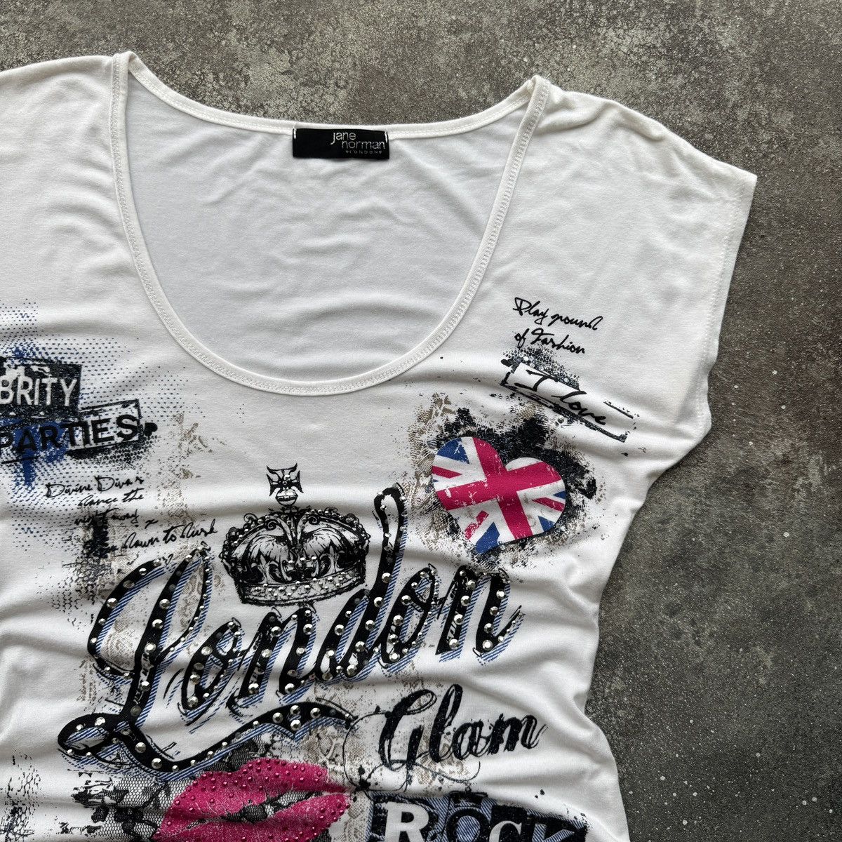 Hysteric Glamour 2000’s Jane Norman Vintage Glam Grunge T-Shirt Size L / US 10 / IT 46 - 4 Thumbnail