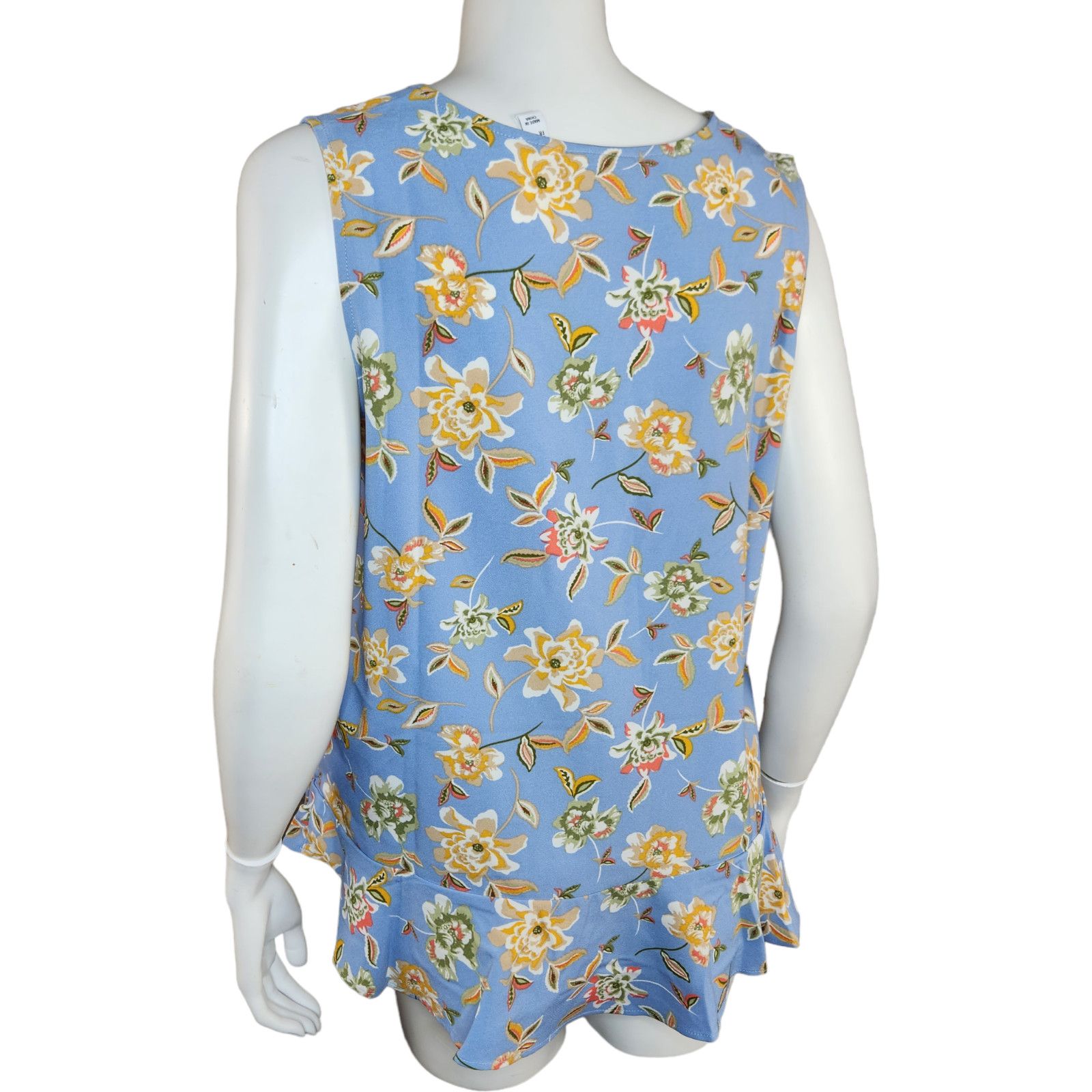 Denim & Co. Denim & Co Sleeveless Tank Top Blue Floral X-Small NWOT Size XS / US 0-2 / IT 36-38 - 6 Thumbnail