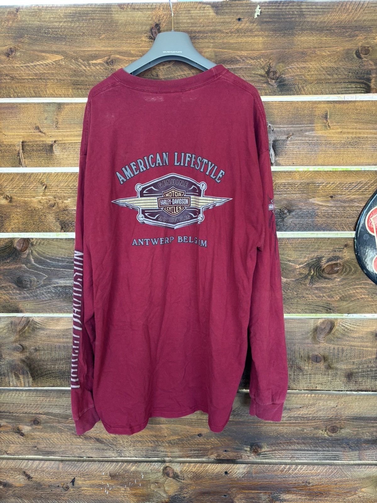 Harley Davidson Harley-Davidson Red Long Sleeve T- Shirt Size US XL / EU 56 / 4 - 6 Thumbnail