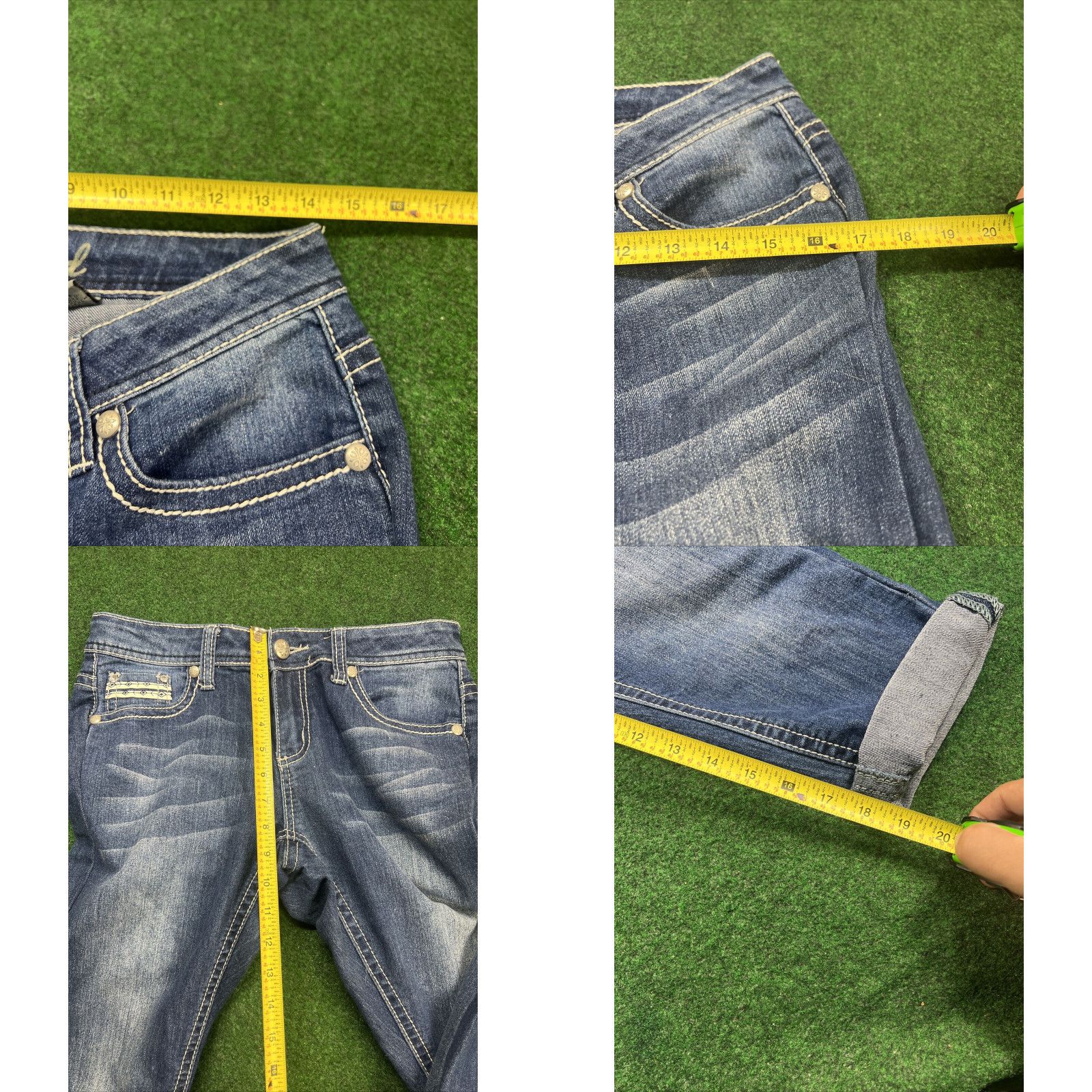 Vintage ND Weekend Jeans Womens 6 Mid Rise Capri Cuffed Pockets Wash Blue Denim 28x19 Size 28" / US 6 / IT 42 - 8 Thumbnail