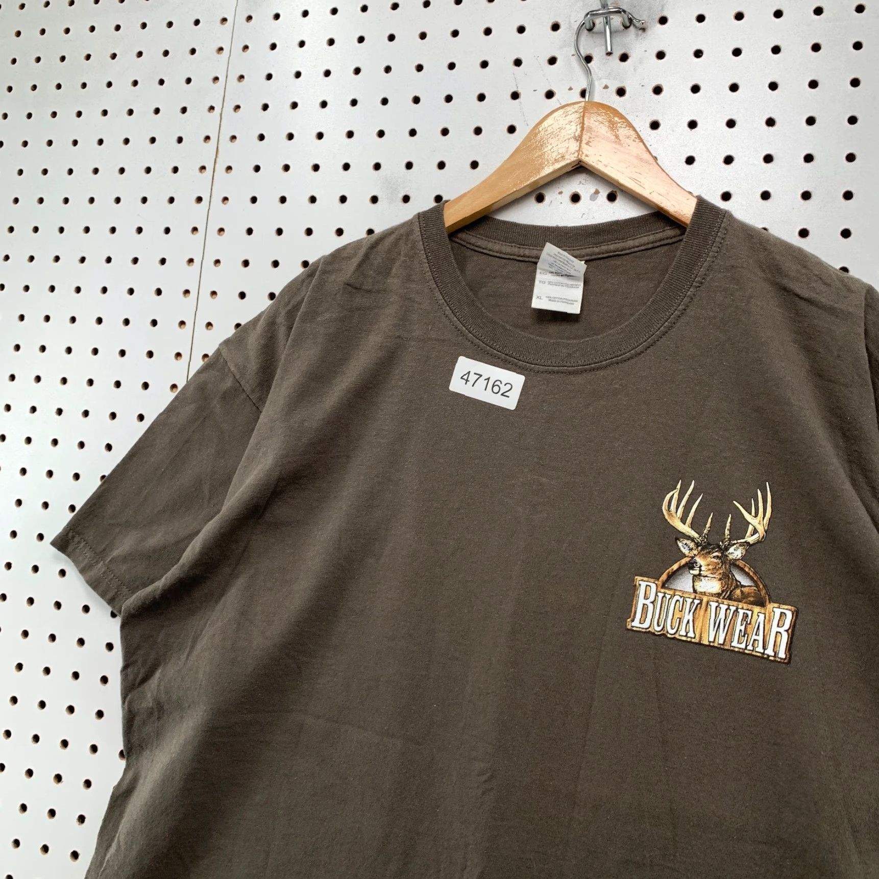 Gildan VINTAGE Gildan T-Shirt Mens XL Brown Funny Buck Wear Deer Hunt Outdoor Nature Turkey Animals Shirt Size US XL / EU 56 / 4 - 7 Thumbnail