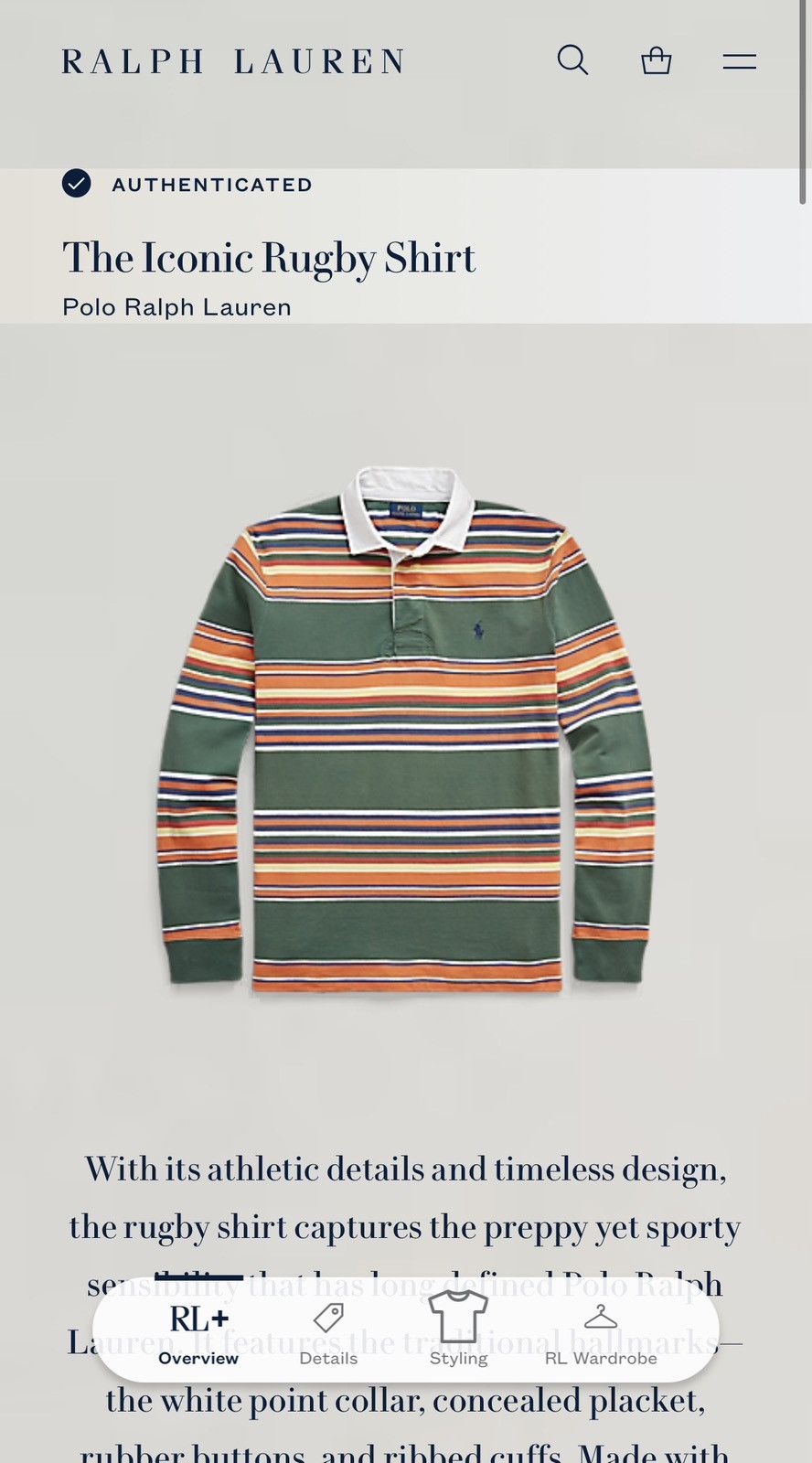 Polo Ralph Lauren Green Multi Stripe The Iconic Rugby Shirt Classic Fit Size US M / EU 48-50 / 2 - 11 Thumbnail