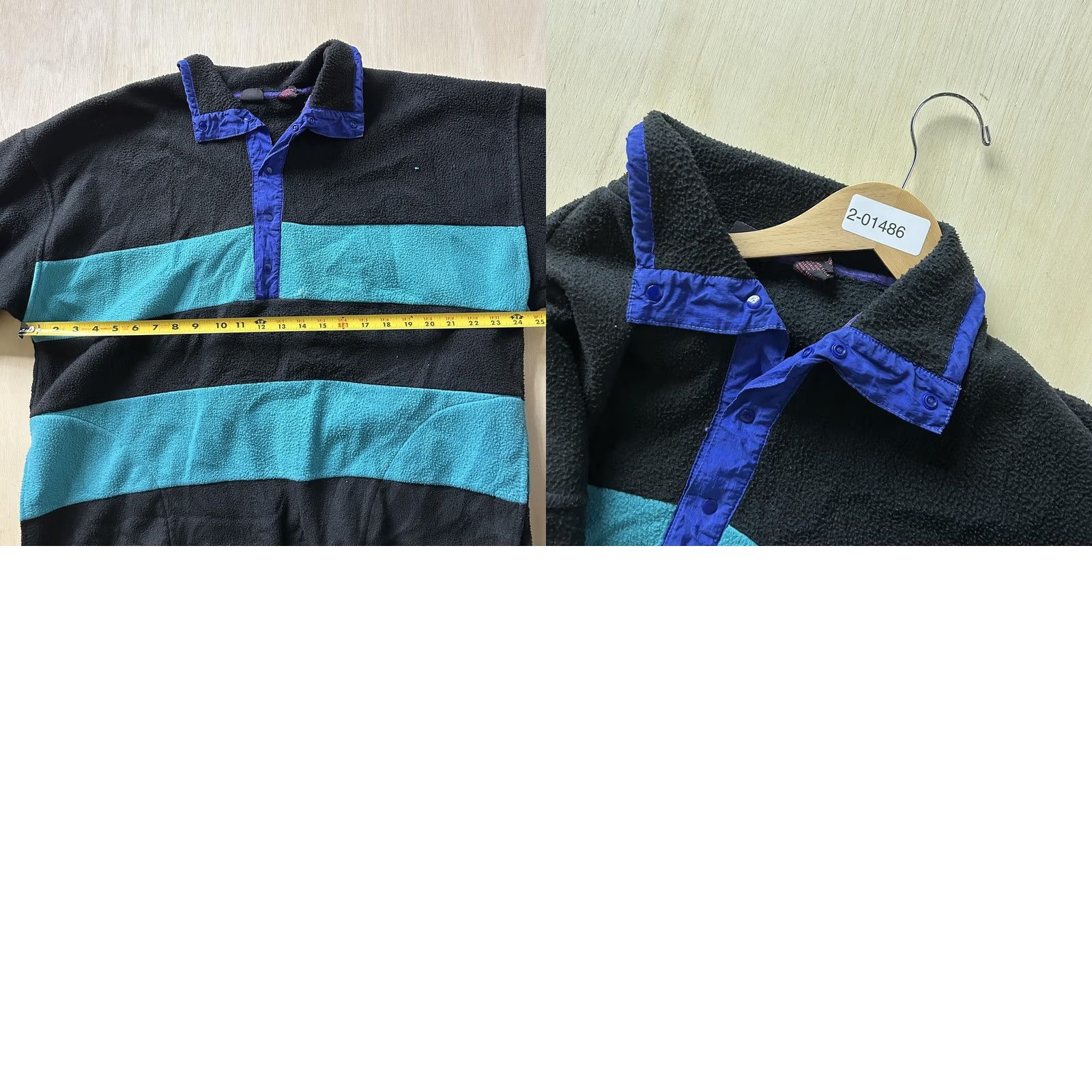 Vintage VINTAGE Zero Proof Jacket Anorak Fleece Snap Pullover Striped Black XL Mens 90s Size US XL / EU 56 / 4 - 8 Thumbnail