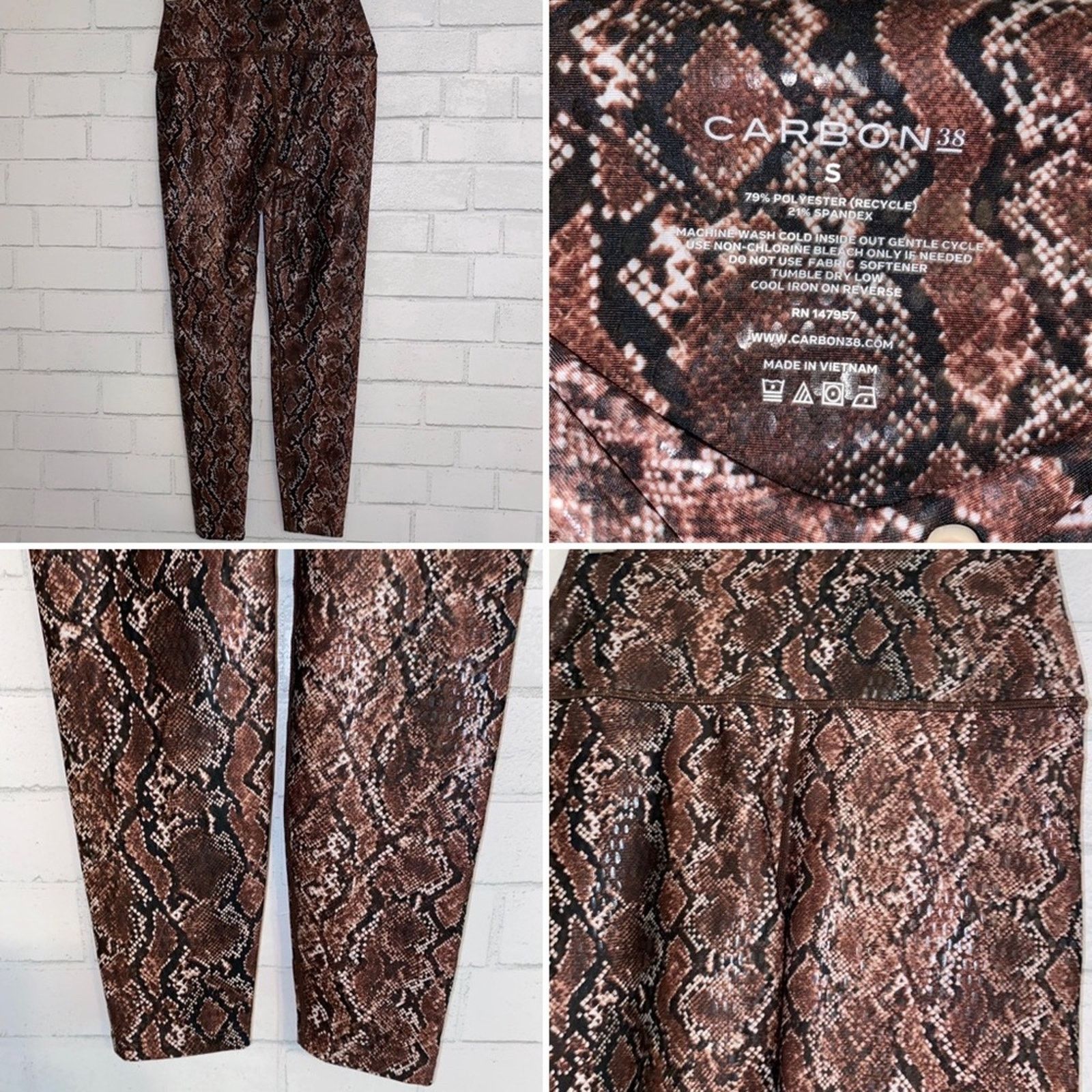 Carbon Carbon38 $120 High Rise 7/8 Legging True Snake Sz S NWOT Size 22" - 2 Thumbnail