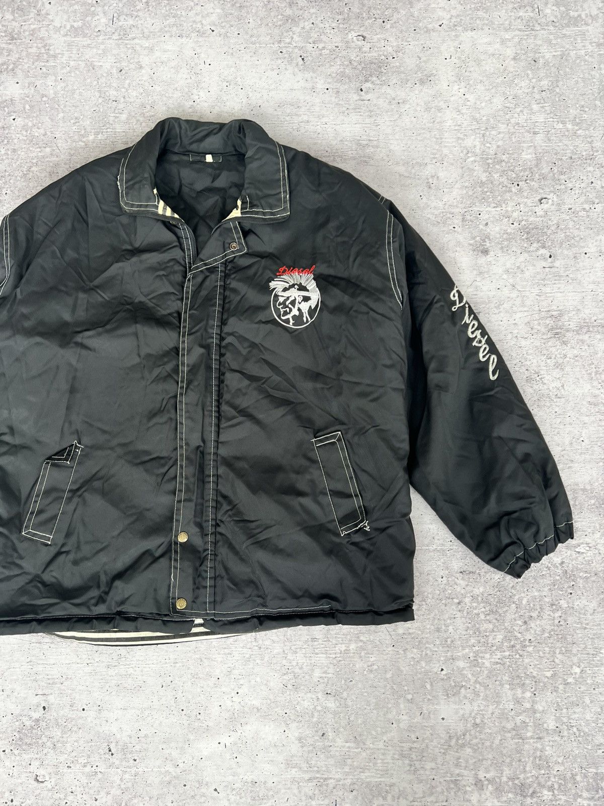 Diesel × Vintage Diesel Vintage Big Logo Black y2k Jacket Size US XL / EU 56 / 4 - 5 Thumbnail