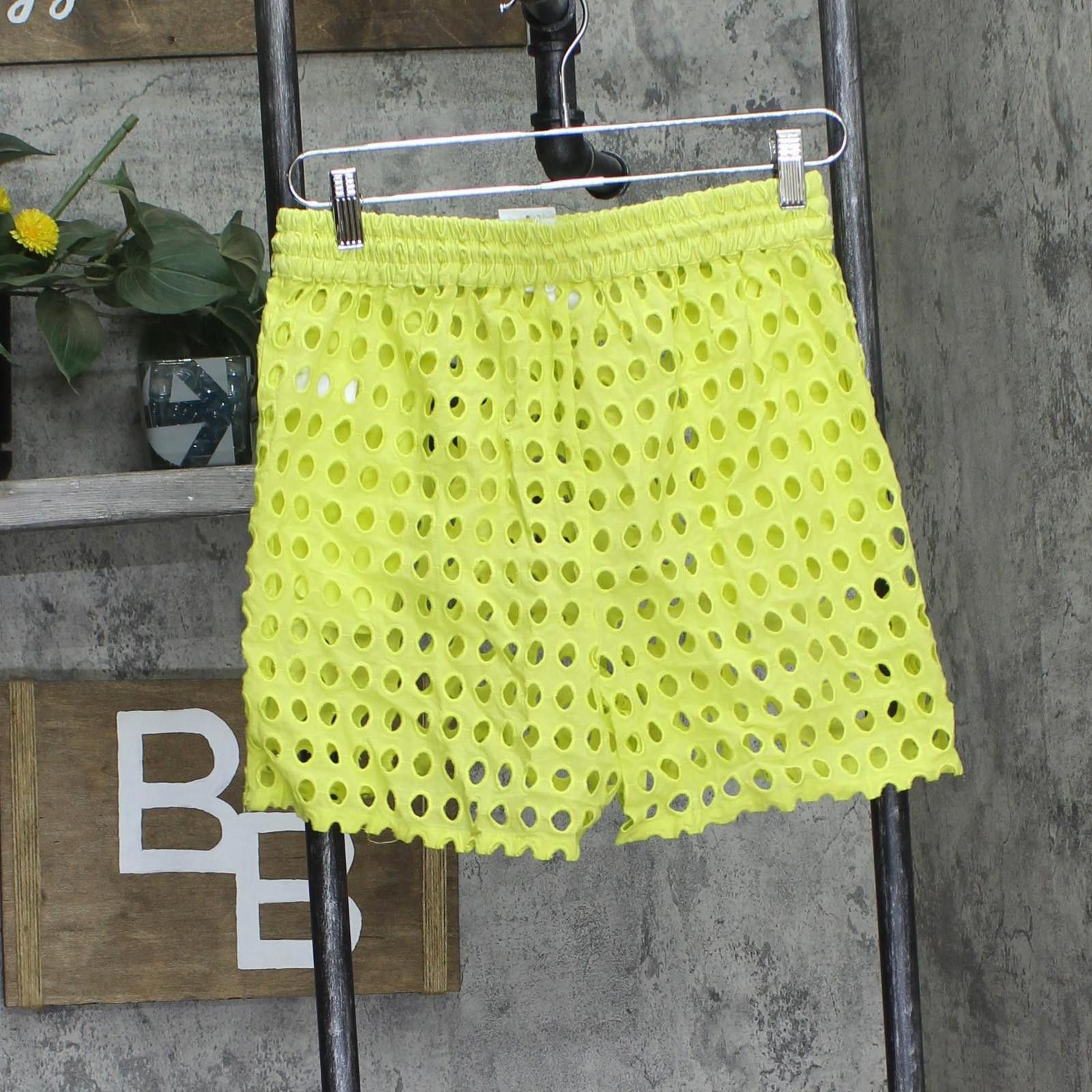 Massimo Dutti Nwt Dotti Cover Up Drawstring Shorts 85288 Citron Green S Size ONE SIZE - 2 Thumbnail