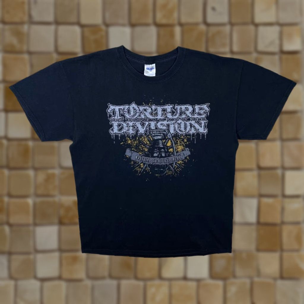 Gildan Torture Division “Worship Sacrifice Reap” Heavy Death Metal Band Black T-Shirt Large Mens Short Sleeve Graphic Print Front Back Size US L / EU 52-54 / 3 - 1 Thumbnail