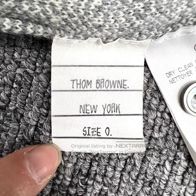 Thom Browne Thom Browne Gray Striped Fringe Wool Sweater Size US XS / EU 42 / 0 - 8 Thumbnail