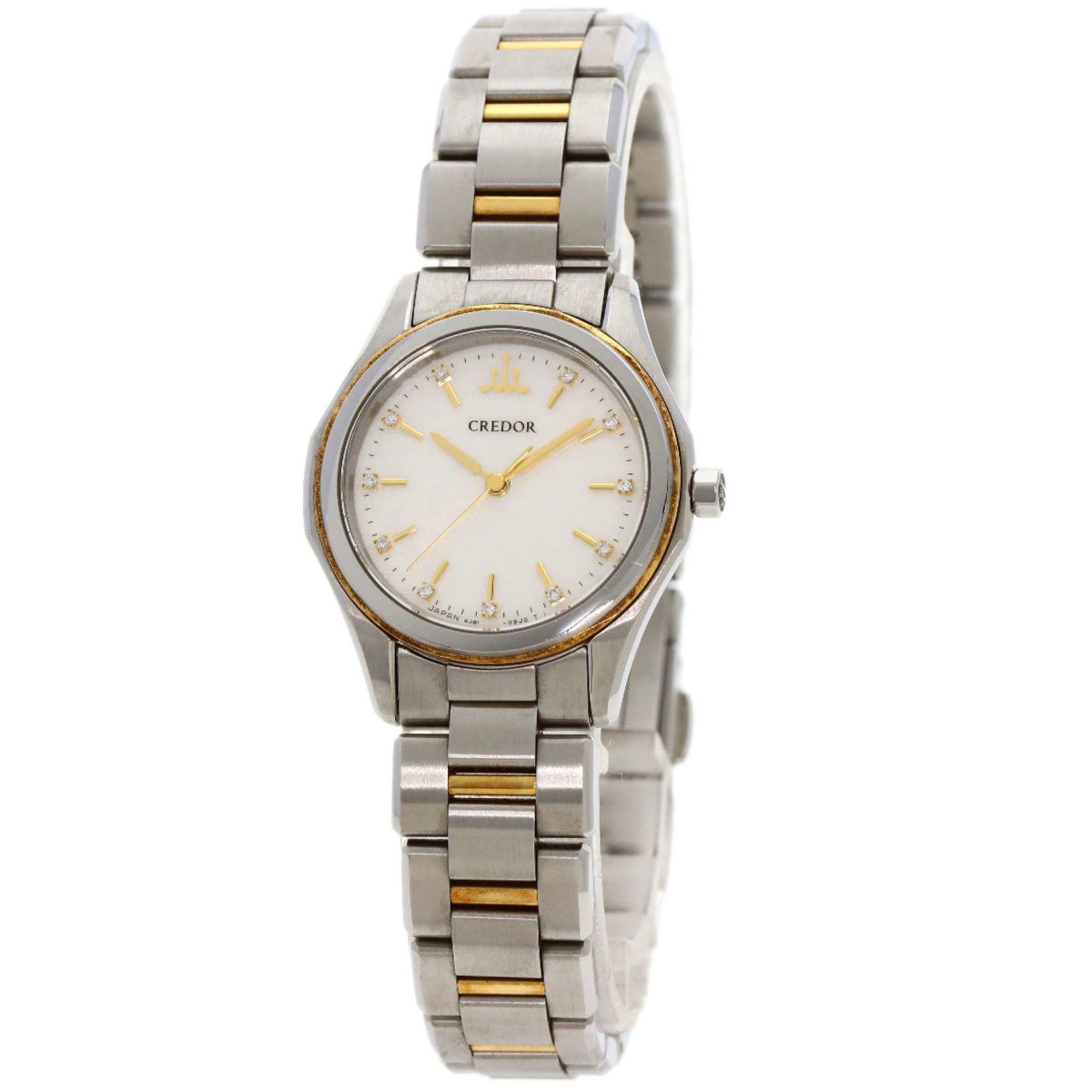 Seiko GSAS058 Credor Signo Watch Stainless Steel SSxK18YG Women's