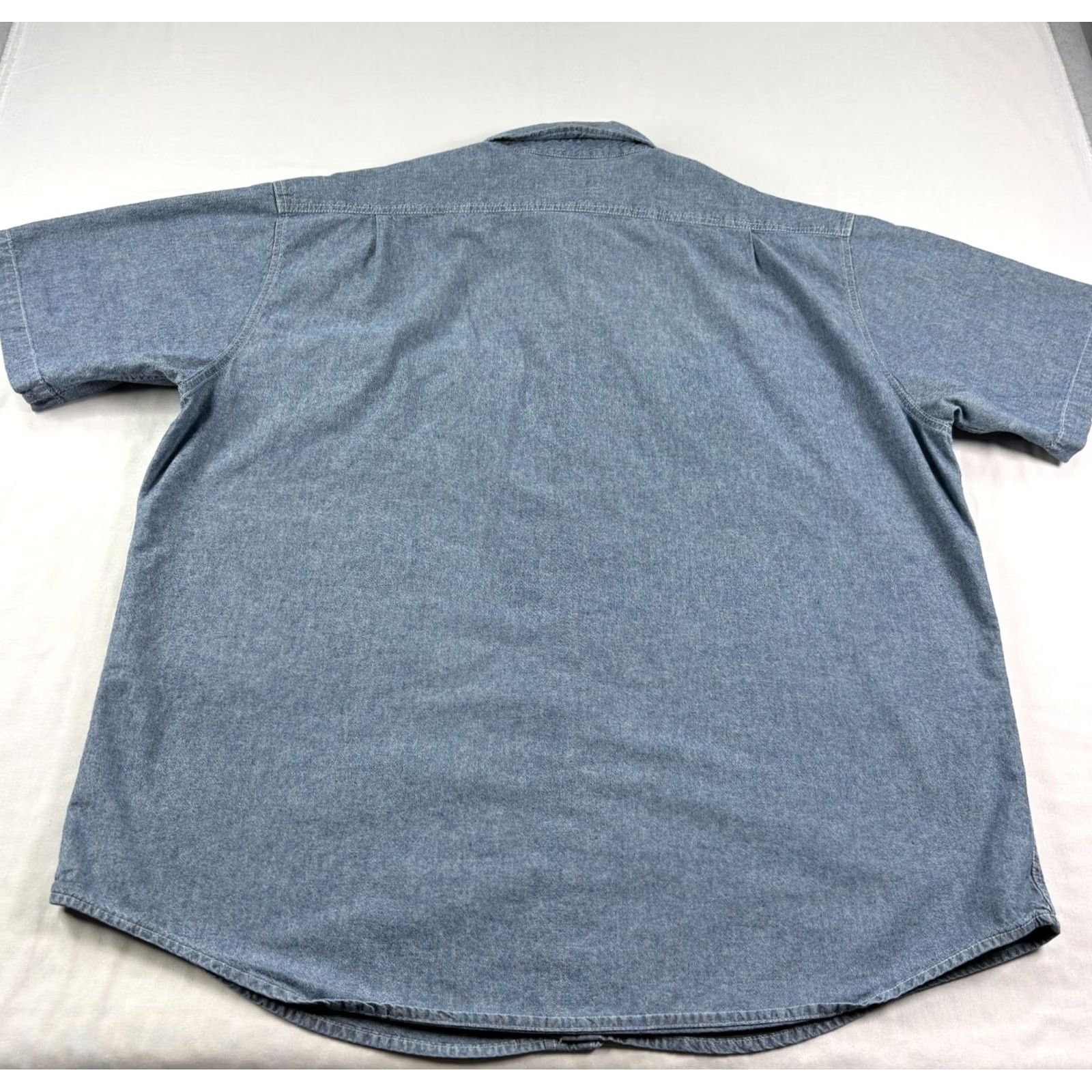 Vintage VINTAGE Big Mac Shirt Mens 2XL Blue Chambray Button-Up Short Sleeve Camp Shirt Mens 2XL Blue Chambray Button-Up Short Sleeve Camp Size US XXL / EU 58 / 5 - 6 Thumbnail
