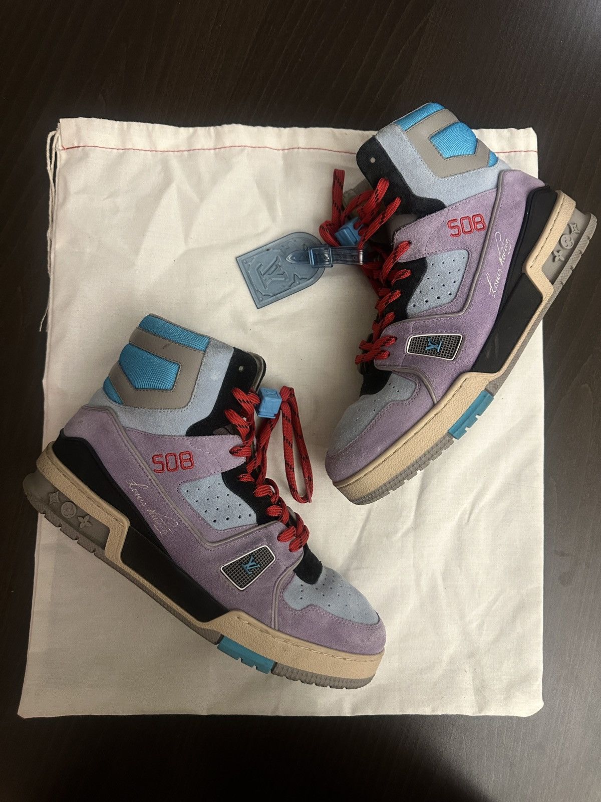 Louis Vuitton Louis Vuitton X Virgil Trainer 508 Sneaker Blue Purple Size US 6 / EU 39 - 1 Thumbnail