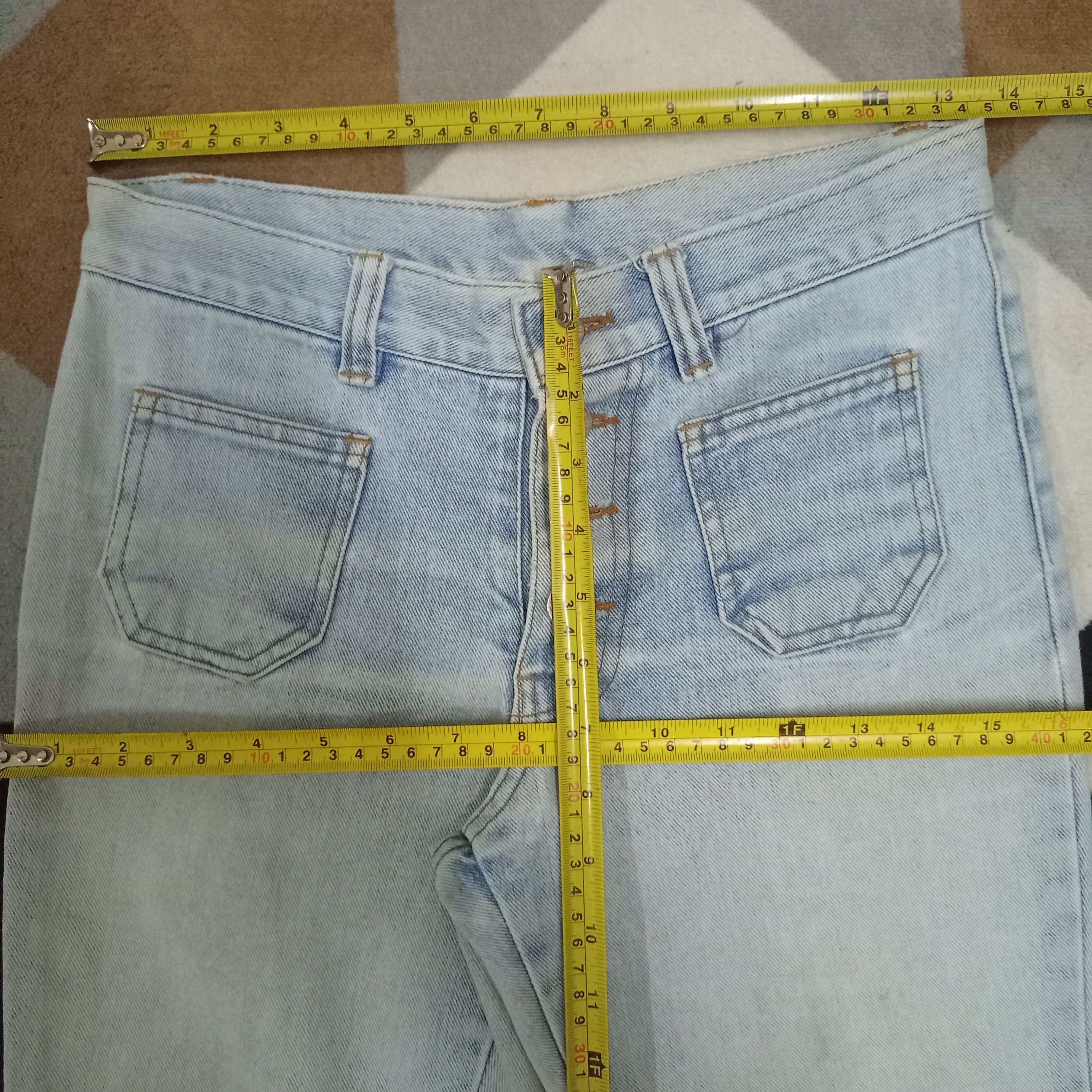 Japanese Brand Vintage Japanese Brand Flare Denim Bush Pants Size 27" / US 4 / IT 40 - 8 Thumbnail
