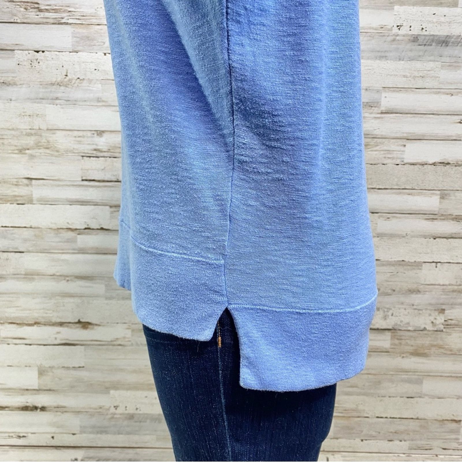 Vince Vince Slub Knit High Low Cotton Top Sz XS Blue Dolman Sleeve Size XS / US 0-2 / IT 36-38 - 9 Thumbnail