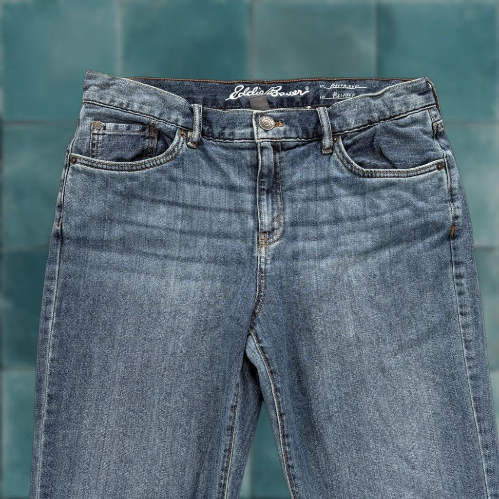 Eddie Bauer Eddie Bauer Jeans Womens 8 Blue Fleece Lined Mid Rise Boyfriend Relaxed Stretch Size 30" / US 8 / IT 44 - 1 Thumbnail