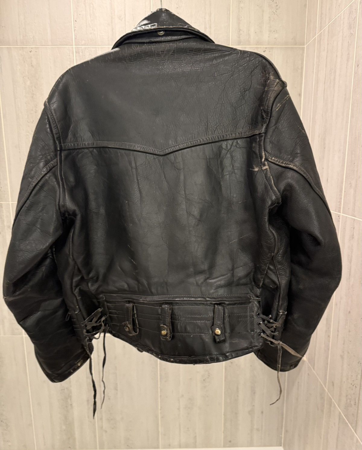 Sears Title: VTG 1950s Leather Motorcycle Jacket w/ Serval Zipper Size US L / EU 52-54 / 3 - 2 Thumbnail