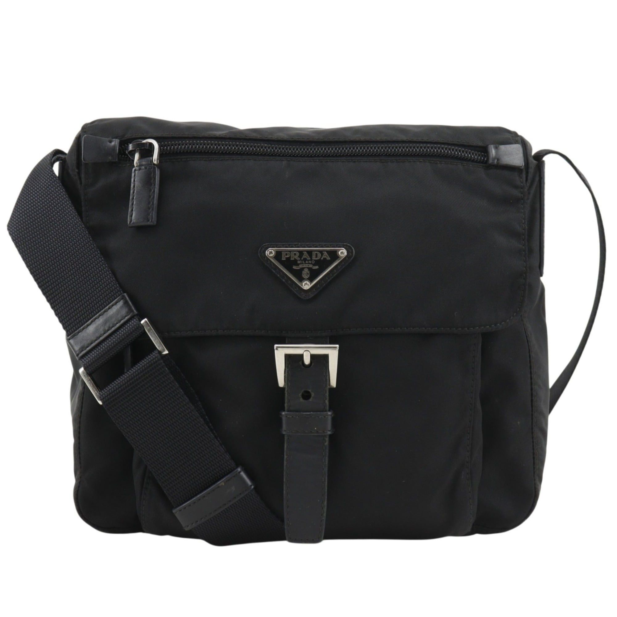 Prada Prada Shoulder Bag, Nylon, Black, Belt Buckle, Women's Size ONE SIZE - 1 Thumbnail
