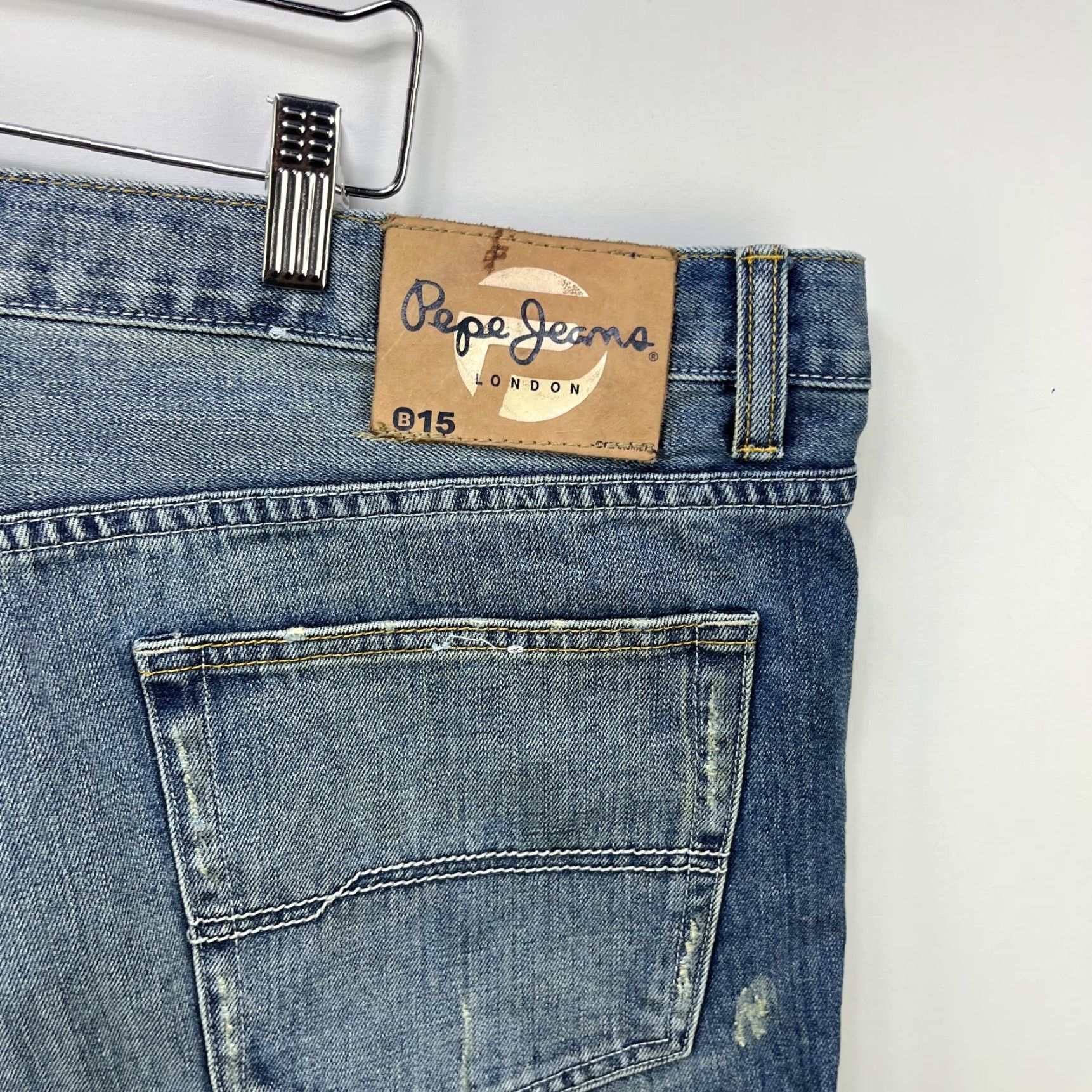 Pepe Jeans VINTAGE Pepe Jeans Y2K Baggy Jean Shorts Size 42 Hip Hop / Mens / Regular / Blue / Logo / Embroidered Size US 42 / EU 58 - 3 Thumbnail