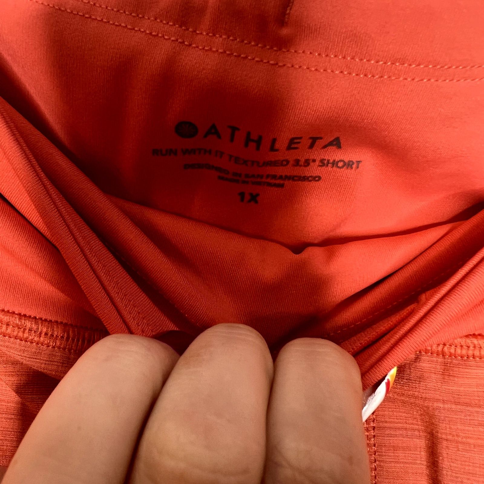 Athleta Athleta Run With It Textured 3.5" Short, Space Dye Orange 1X Size 36" / US 14 / IT 50 - 4 Thumbnail