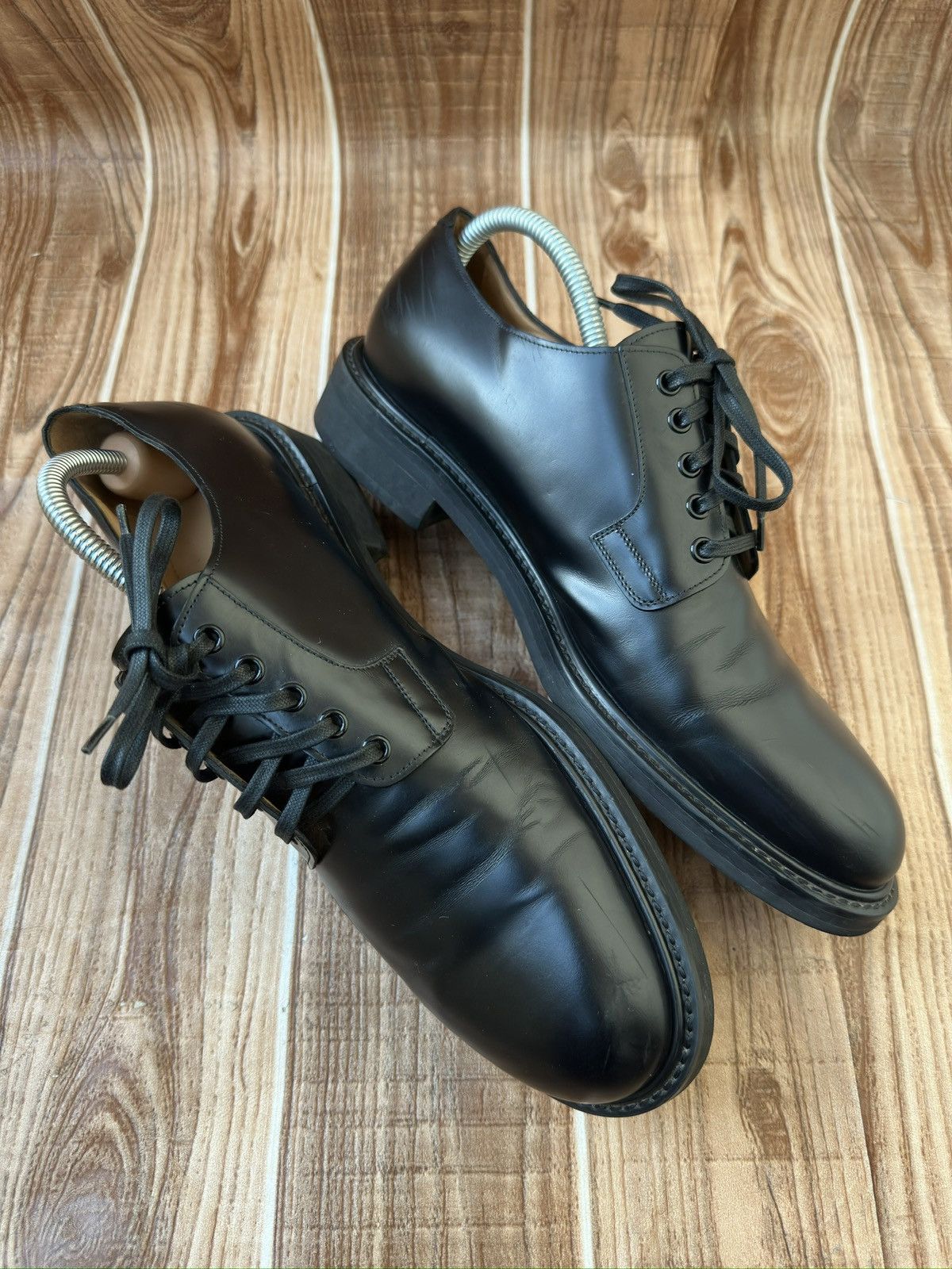 Louis Vuitton Louis Vuitton Black Leather Lace Up Derby Oxfords Size US 9 / EU 42 - 6 Thumbnail