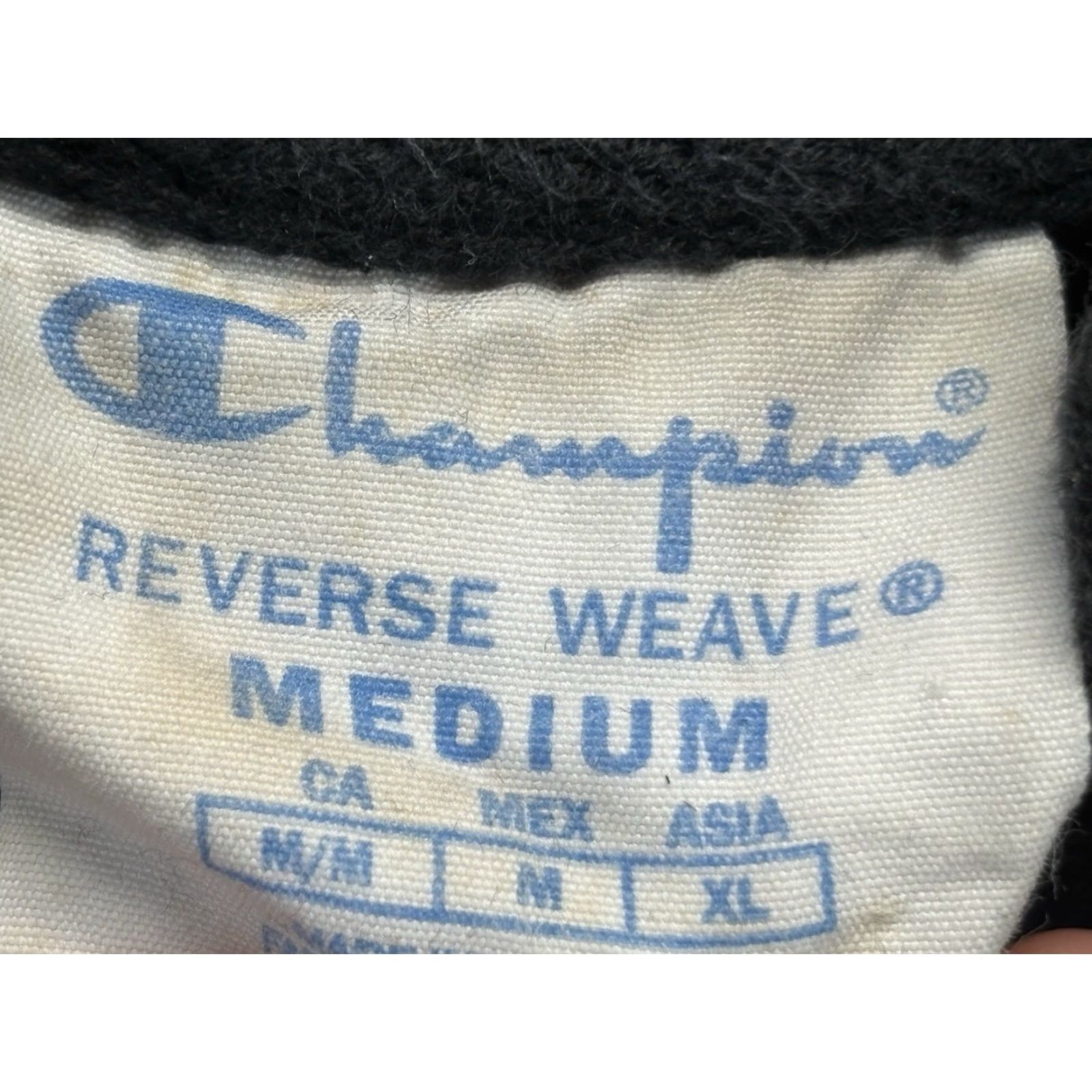 Champion VINTAGE Champion Reverse Weave Hoodie Sweatshirt M Black Mens Hooded Pullover Long Sleeve Cotton Blend Script Y2K Honduras Size US M / EU 48-50 / 2 - 5 Thumbnail