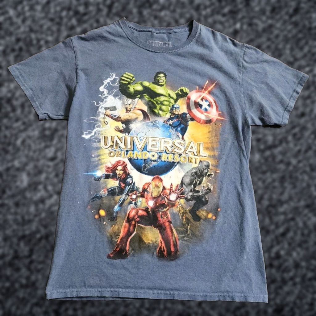 Vintage Mens S Marvel Universal Studios Orlando Resorts Blue Super Heroes T Shirt Size US S / EU 44-46 / 1 - 1 Thumbnail