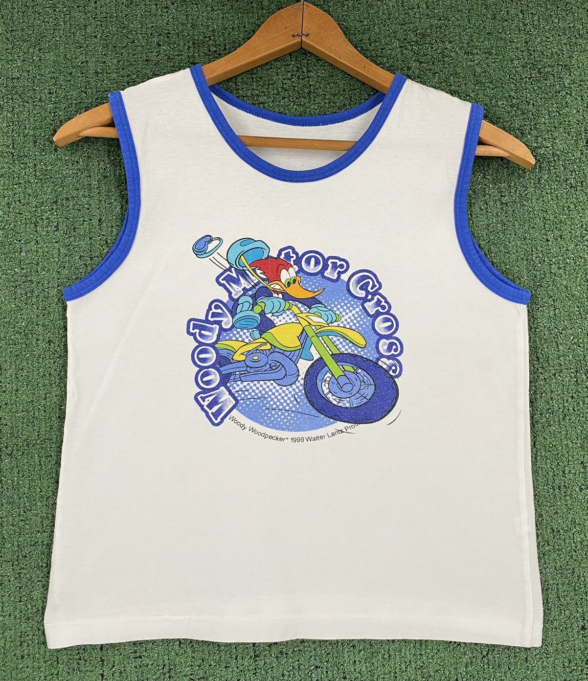 Vintage Rare Vintage 1999 Woody Woodpecker Motor Cross Crop Tank Top Size XS / US 0-2 / IT 36-38 - 1 Thumbnail