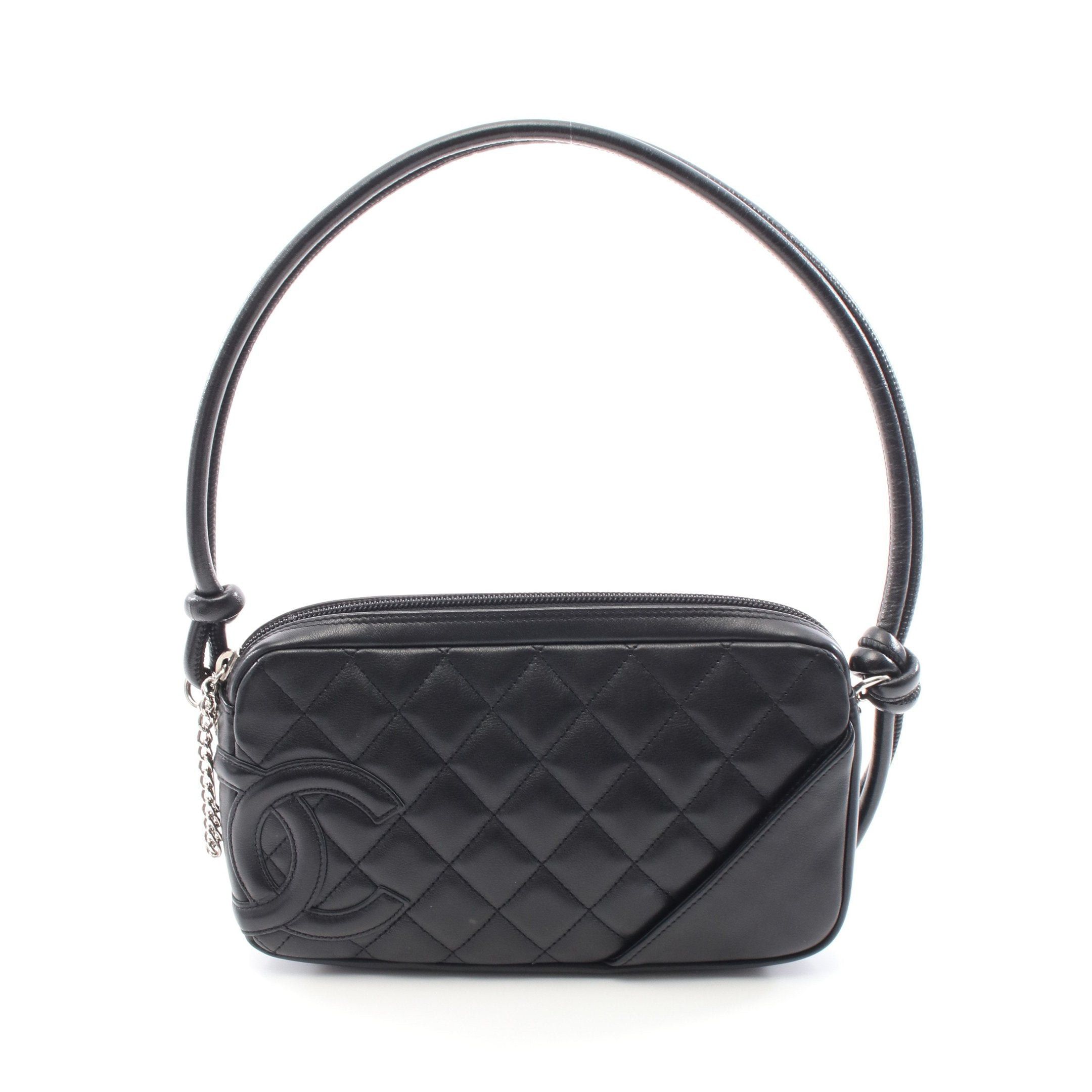 Chanel Chanel Cambon Line Accessory Pouch Handbag Lambskin Black Silver Hardware Size ONE SIZE - 1 Thumbnail