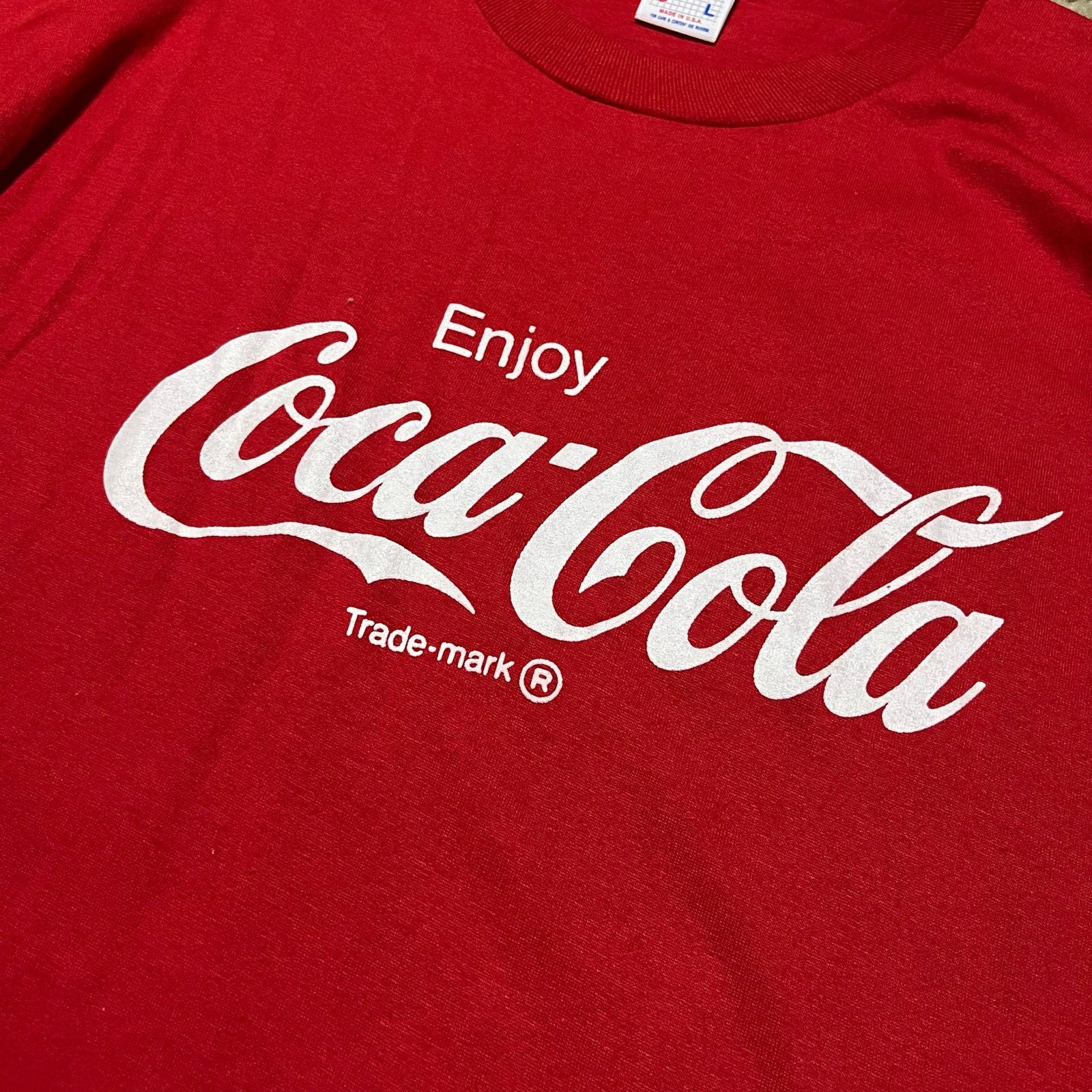 Jerzees Vintage 90s Coca Cola Promo Red Graphic Shirt Large Size US L / EU 52-54 / 3 - 2 Thumbnail