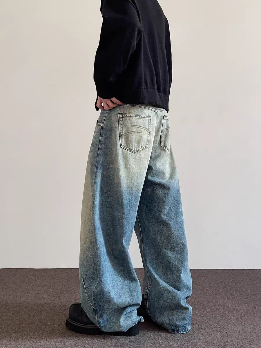 Japanese Brand × Jean Retro washed curved knife baggy casual jeans Size US 34 / EU 50 - 4 Thumbnail