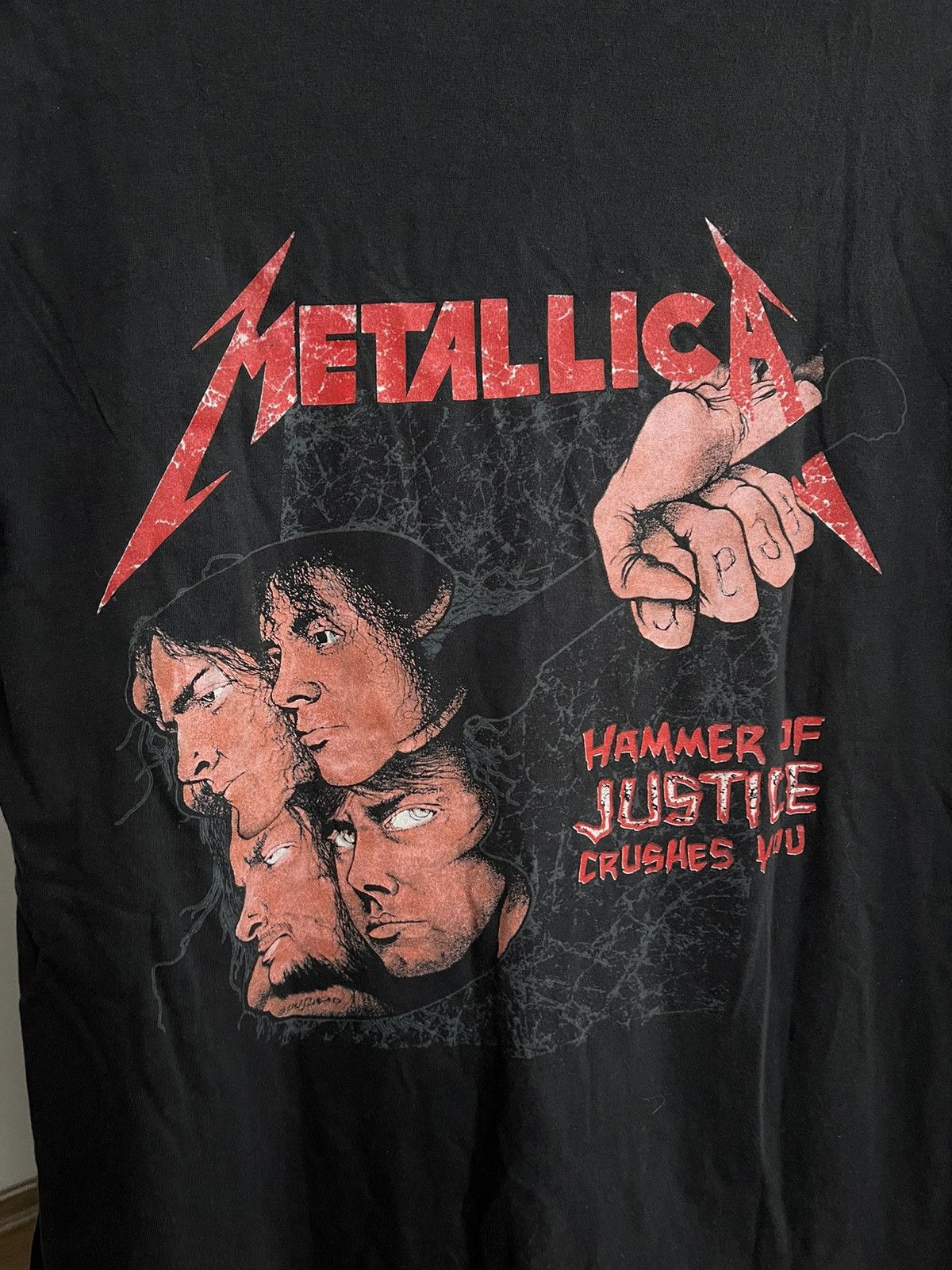Band Tees 1988 Metallica Damaged Justice Hammer Vintage Band T-Shirt Size US L / EU 52-54 / 3 - 7 Thumbnail