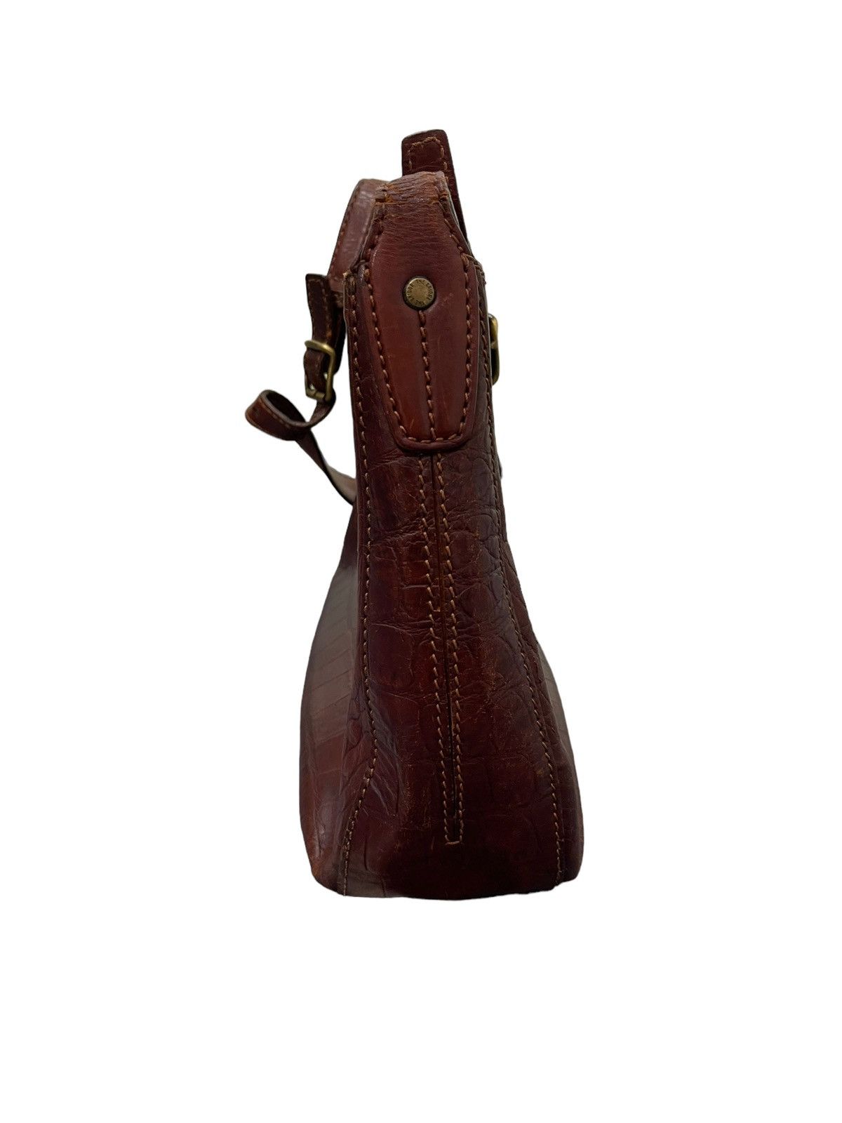 Genuine Leather Crocodile Embossed The Bridge Italy Leather Shoulder Bag Size ONE SIZE - 12 Thumbnail