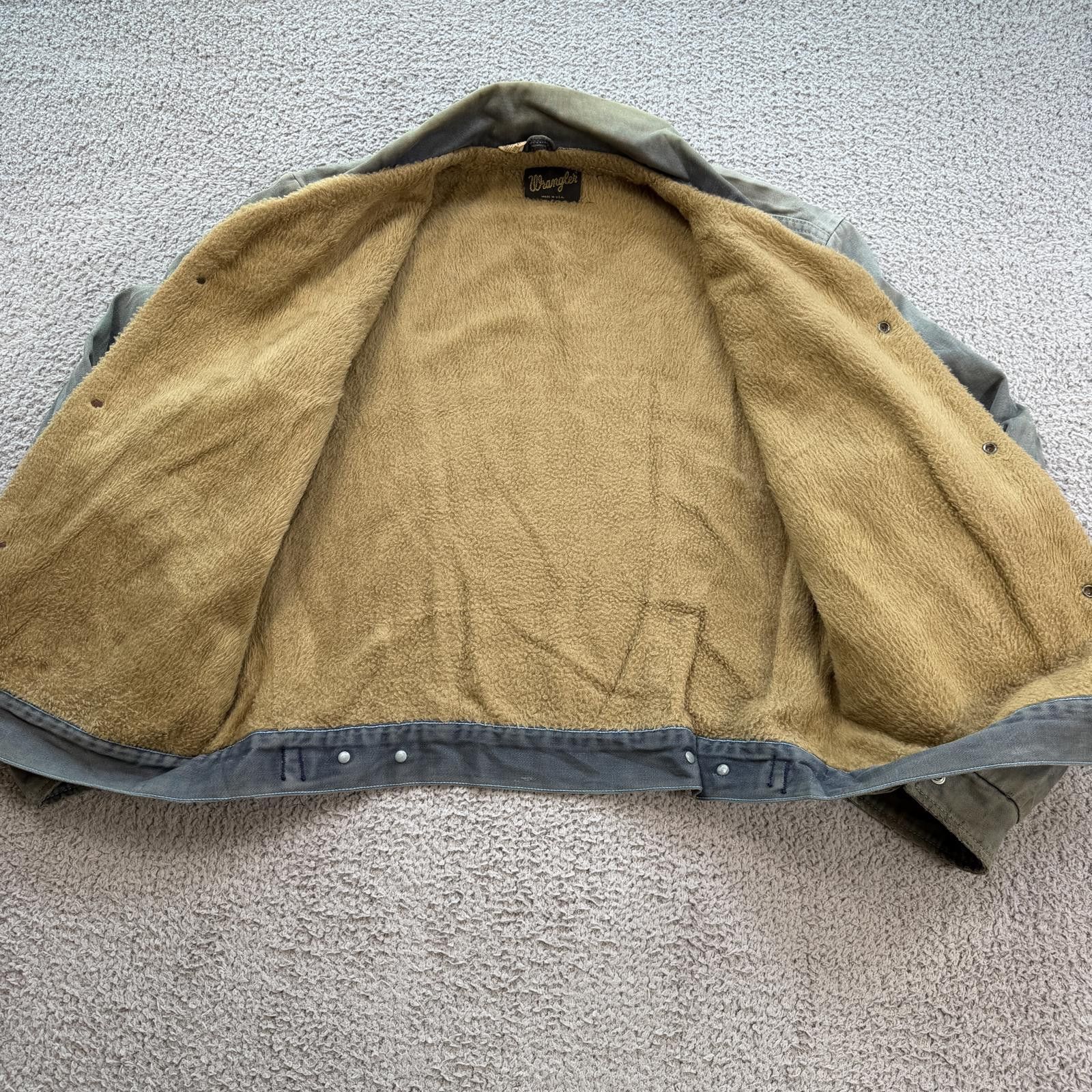 Wrangler Vintage 70s Wrangler Denim Jacket Sherpa Lined Canvas Faded Size US M / EU 48-50 / 2 - 6 Thumbnail
