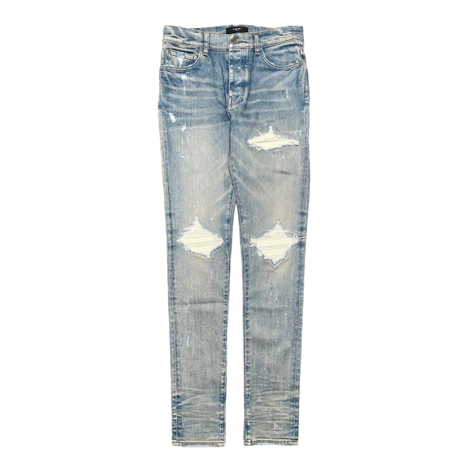Amiri Amiri Indigo White Patch MX1 Jeans Size 31/34 | Grailed