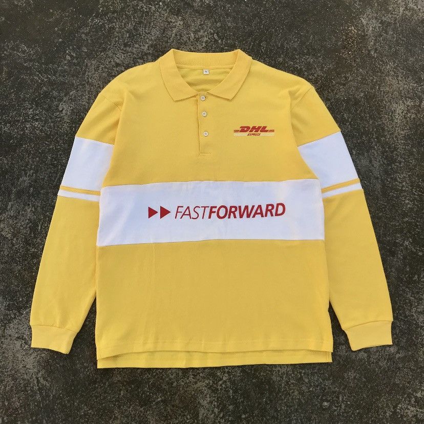 DHL × Vintage Vintage DHL Rugby shirt Size US L / EU 52-54 / 3 - 1 Thumbnail