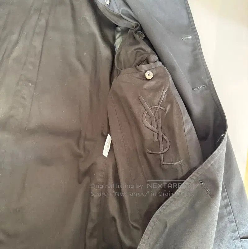 Yves Saint Laurent YSL Black Long Coat for Women . Size L / US 10 / IT 46 - 9 Thumbnail