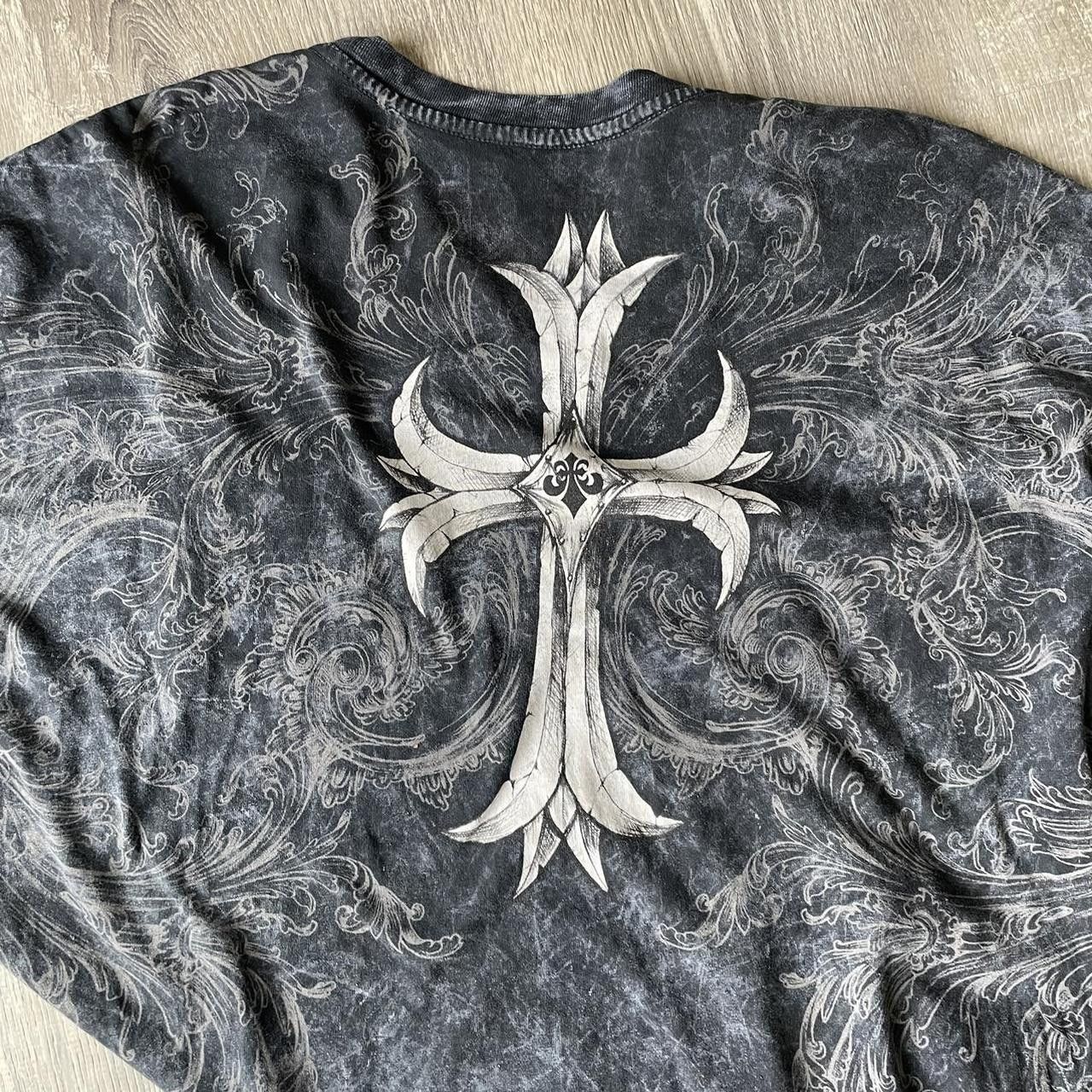 Affliction × Vintage Retro Y2K Affliction Cross Grunge Graphic Tee Size US XXL / EU 58 / 5 - 2 Thumbnail