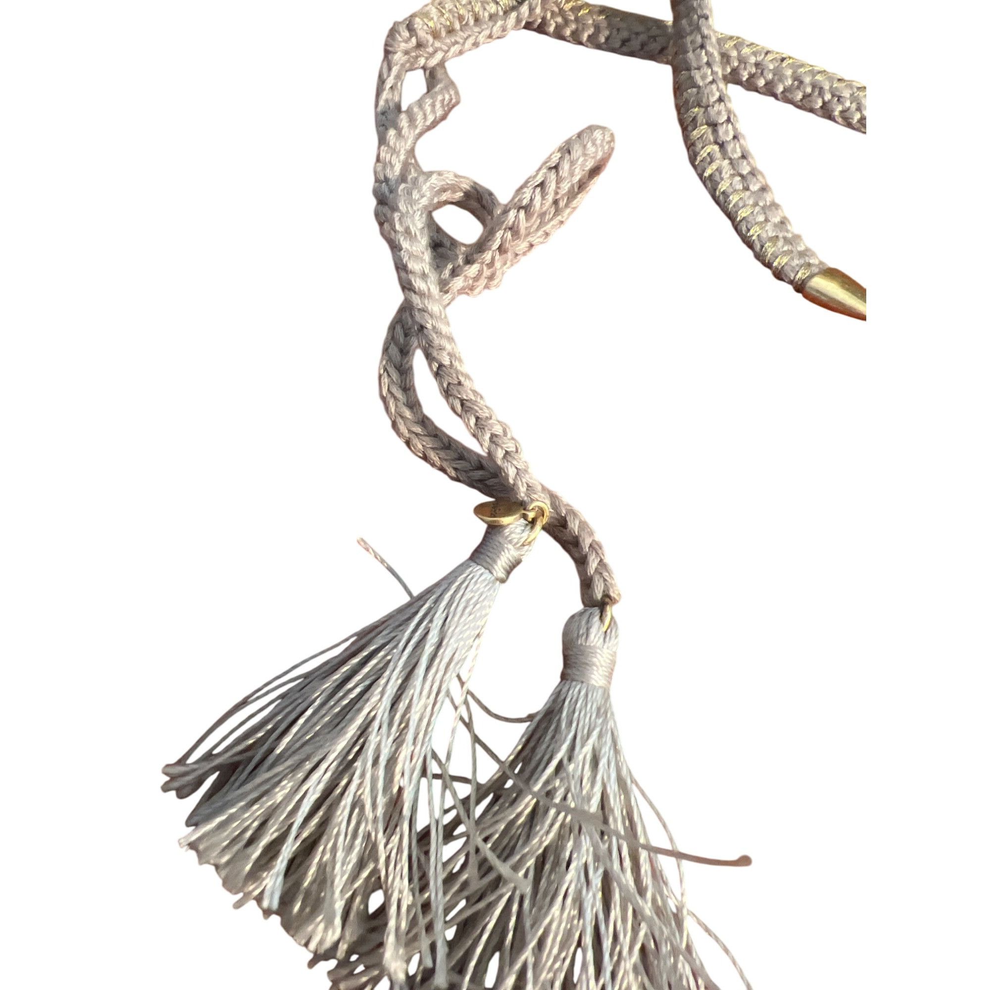 Other Stella & Dot Samar Fringe Necklace Tan Gold Tone Tassel Chok Size ONE SIZE - 4 Thumbnail