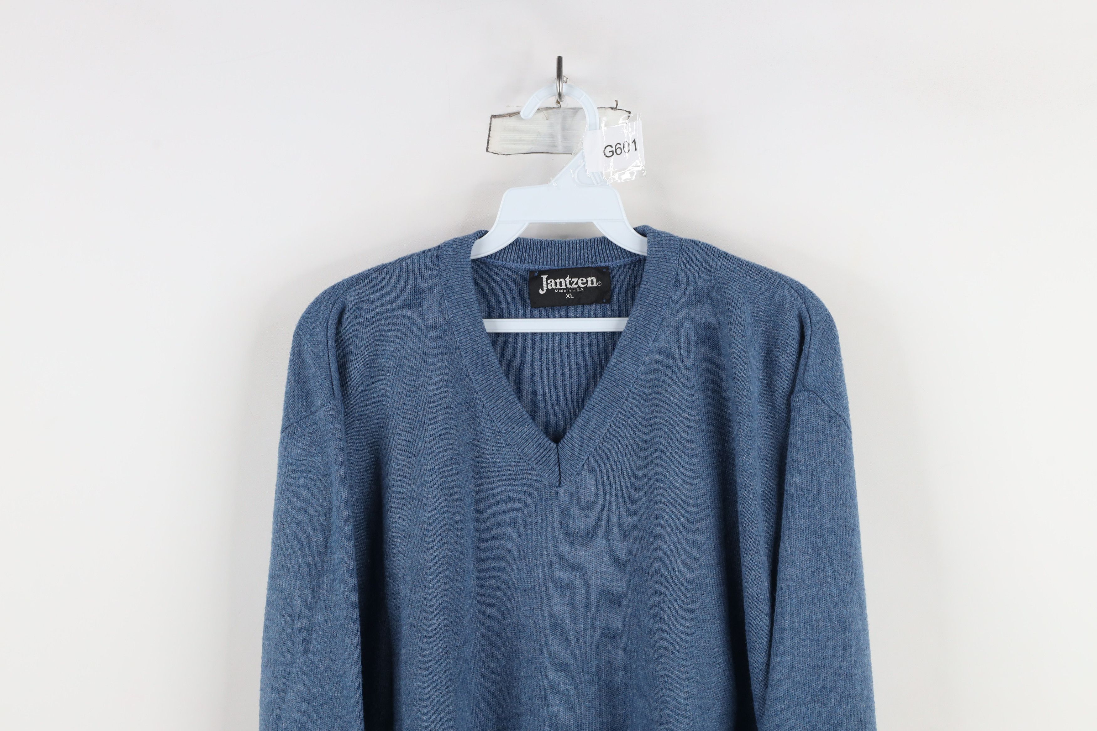 Vintage Vintage 70s Streetwear Knit V-Neck Sweater Blue Acrylic USA Size US XL / EU 56 / 4 - 2 Thumbnail