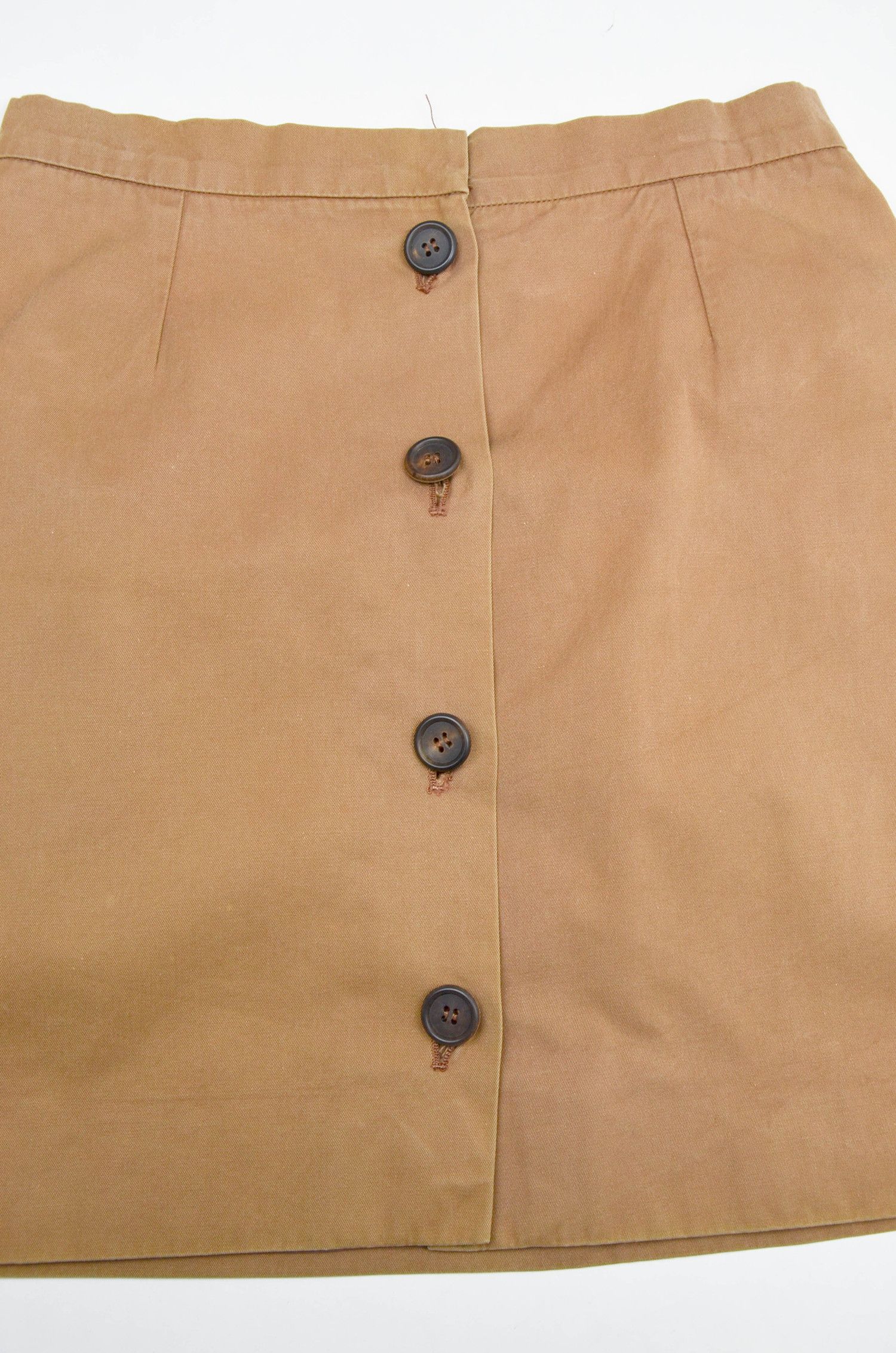 Prada PRADA A-Line Front Buttons Brown Mini Skirt - 42 Size 28" / US 6 / IT 42 - 4 Thumbnail